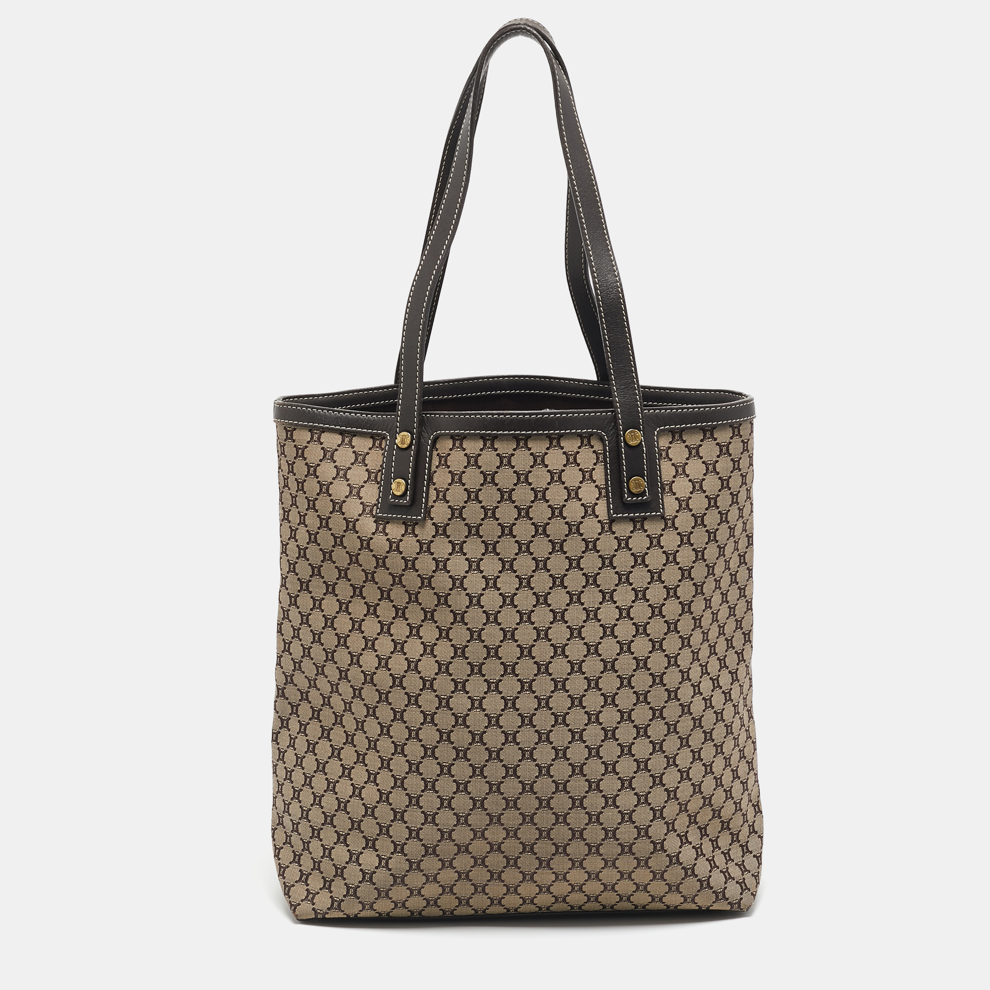 

Celine Brown/Beige Macadam Canvas and Leather Tote