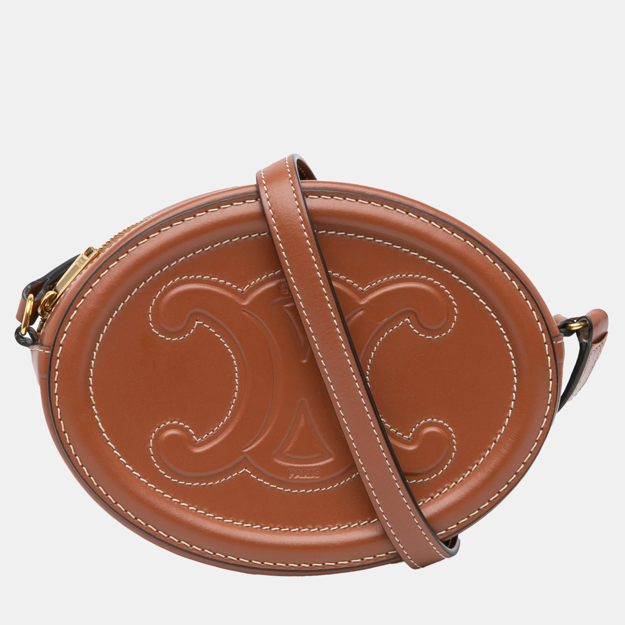 

Celine Brown Small Calfskin Cuir Triomphe Oval Crossbody