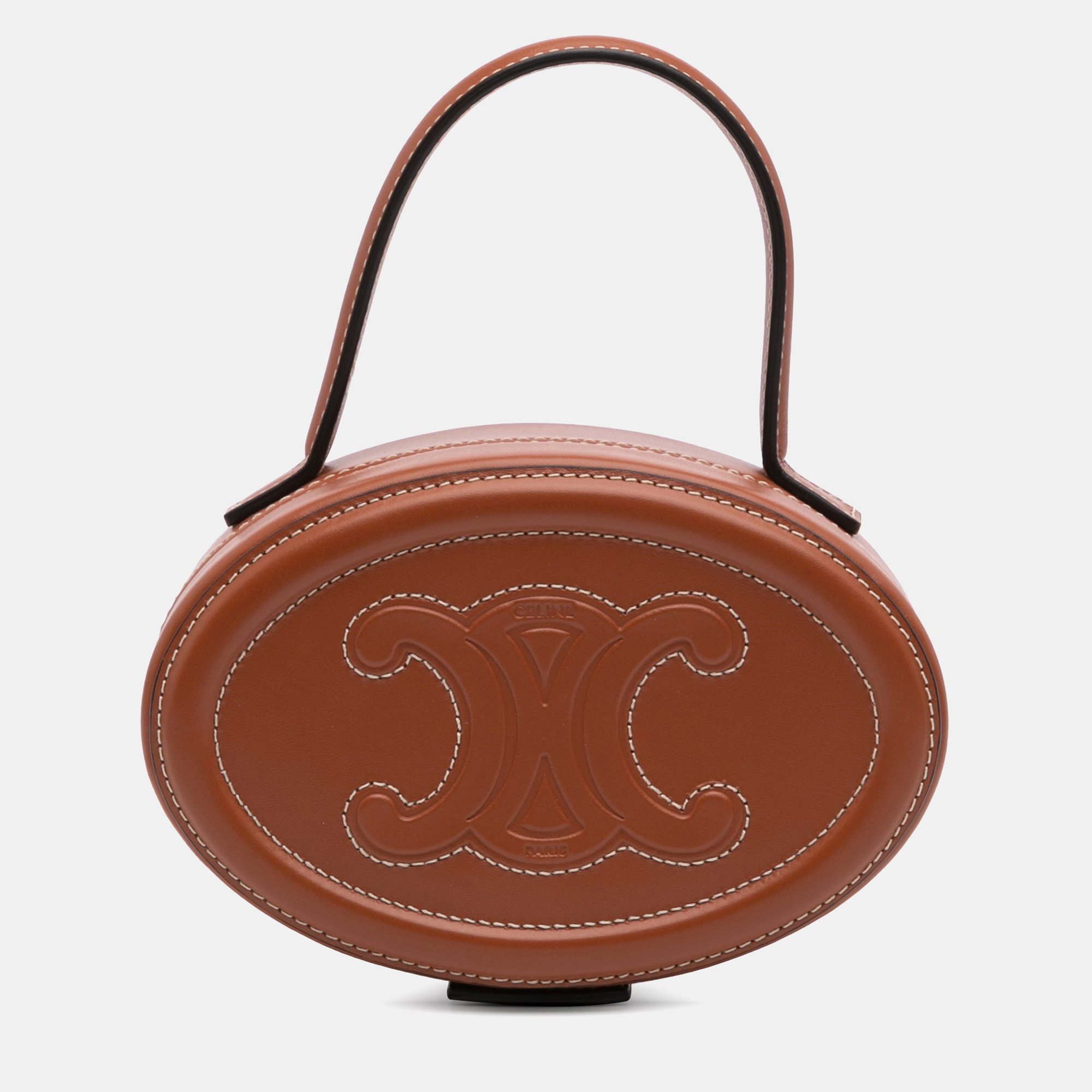 

Celine Brown Calfskin Cuir Triomphe Oval Handbag