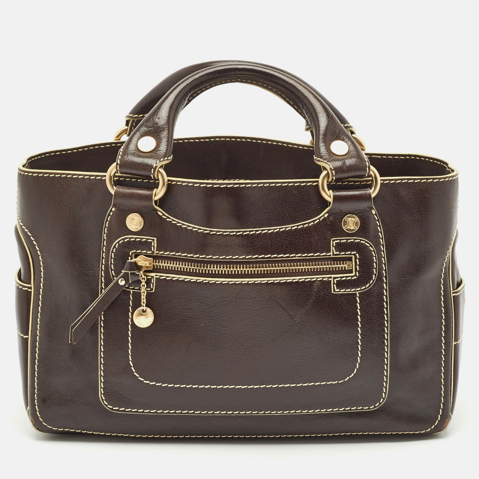 

Celine Choco Brown Leather Boogie Satchel