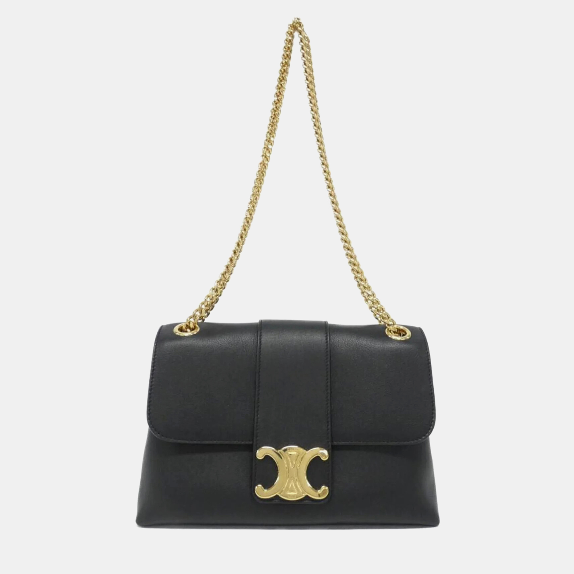 

Celine Black Leather Victoire Shoulder Bag