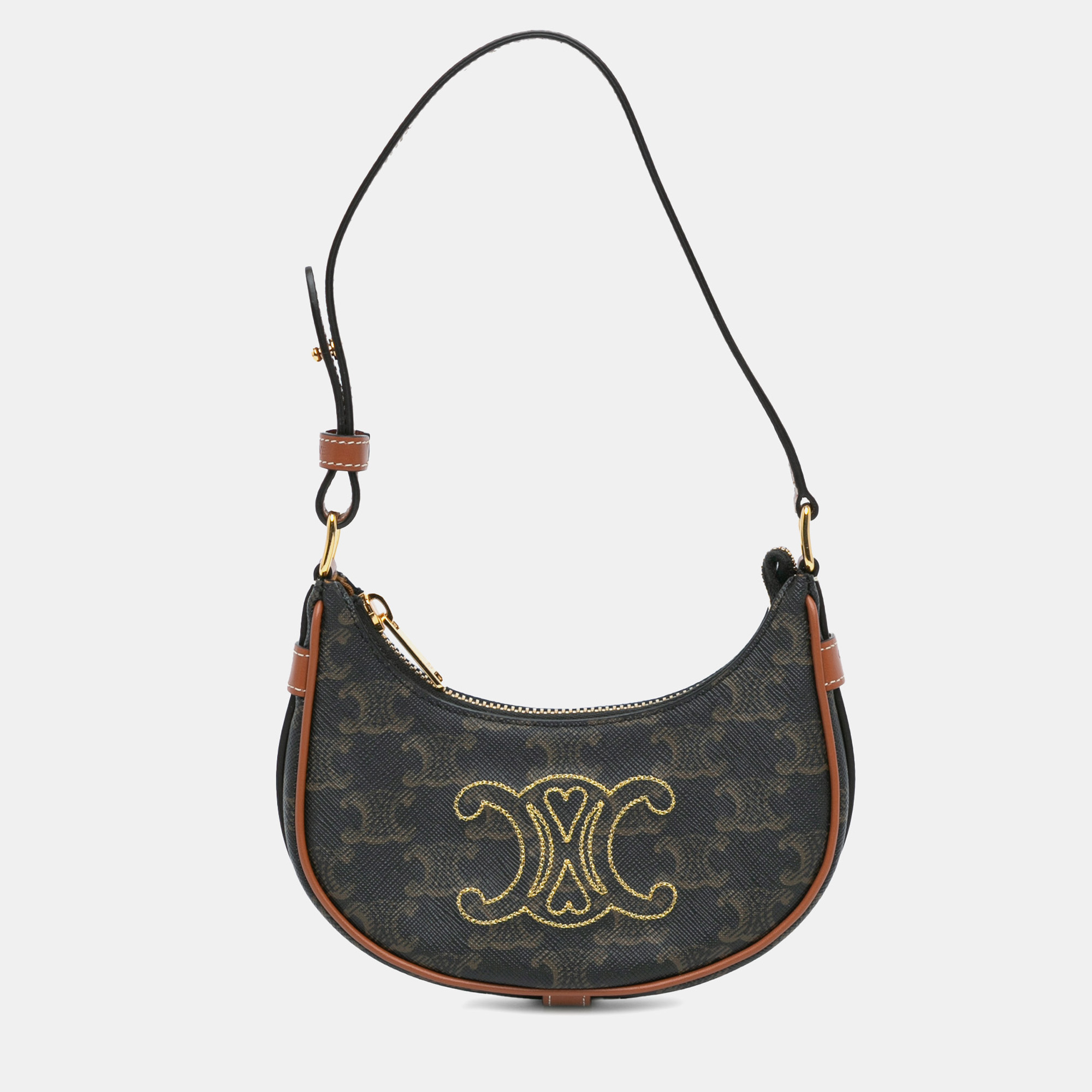 

Celine Brown Mini Triomphe Coated Canvas Ava Shoulder Bag