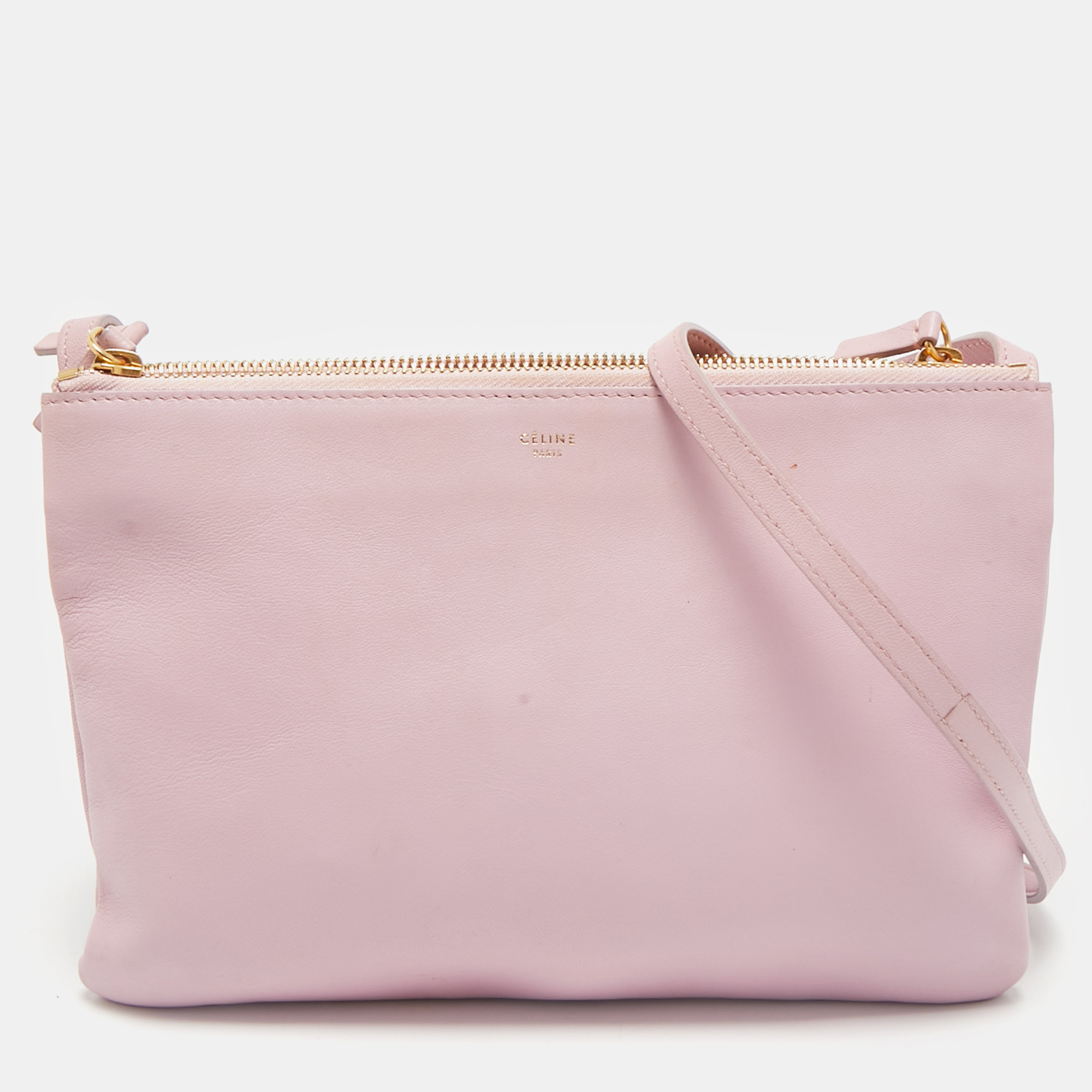 

Celine Pink Leather Large Trio Crossbody Bag