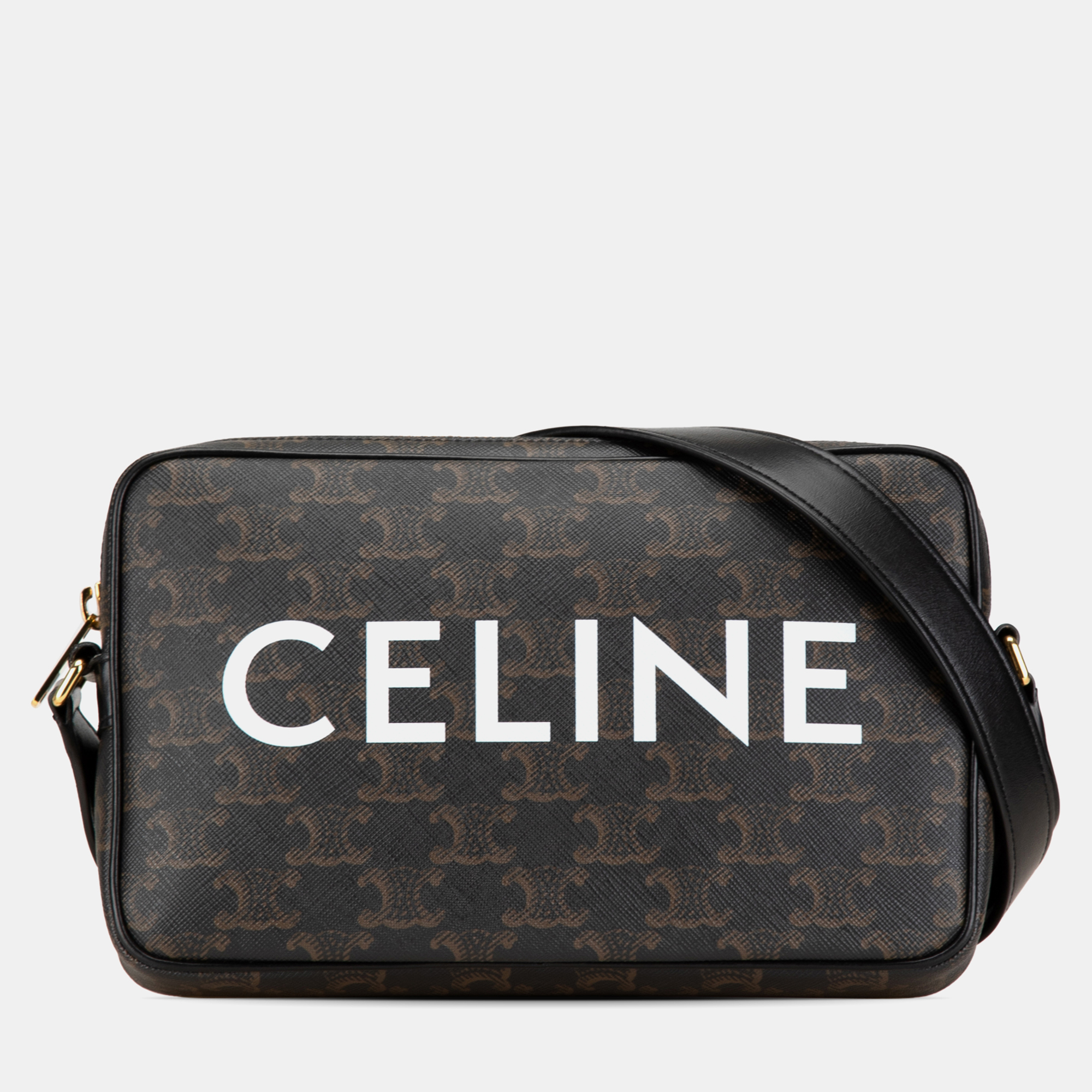 

Celine Brown Triomphe Coated Canvas Logo Crossbody