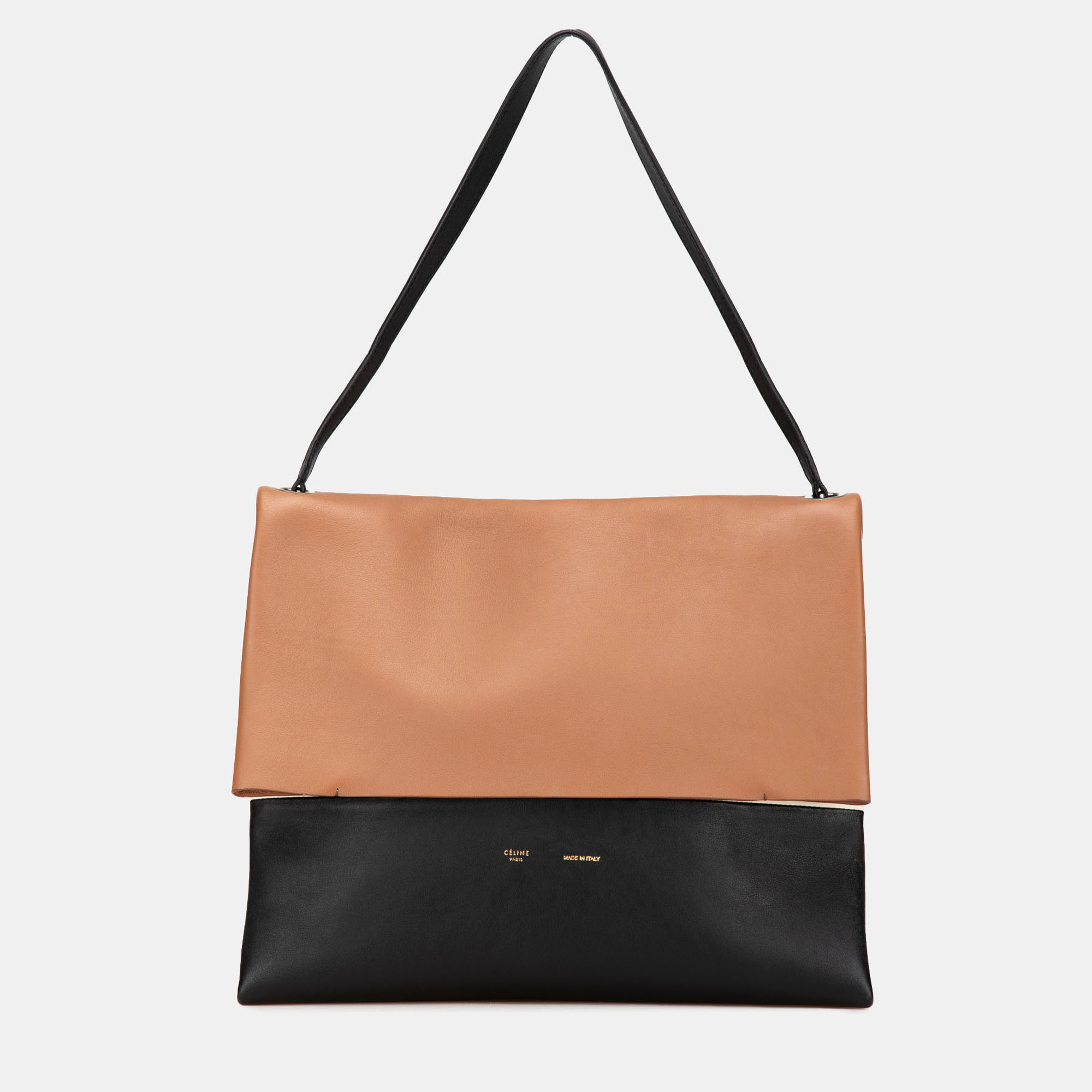 

Celine Tricolor Leather All Soft Shoulder Bag, Brown