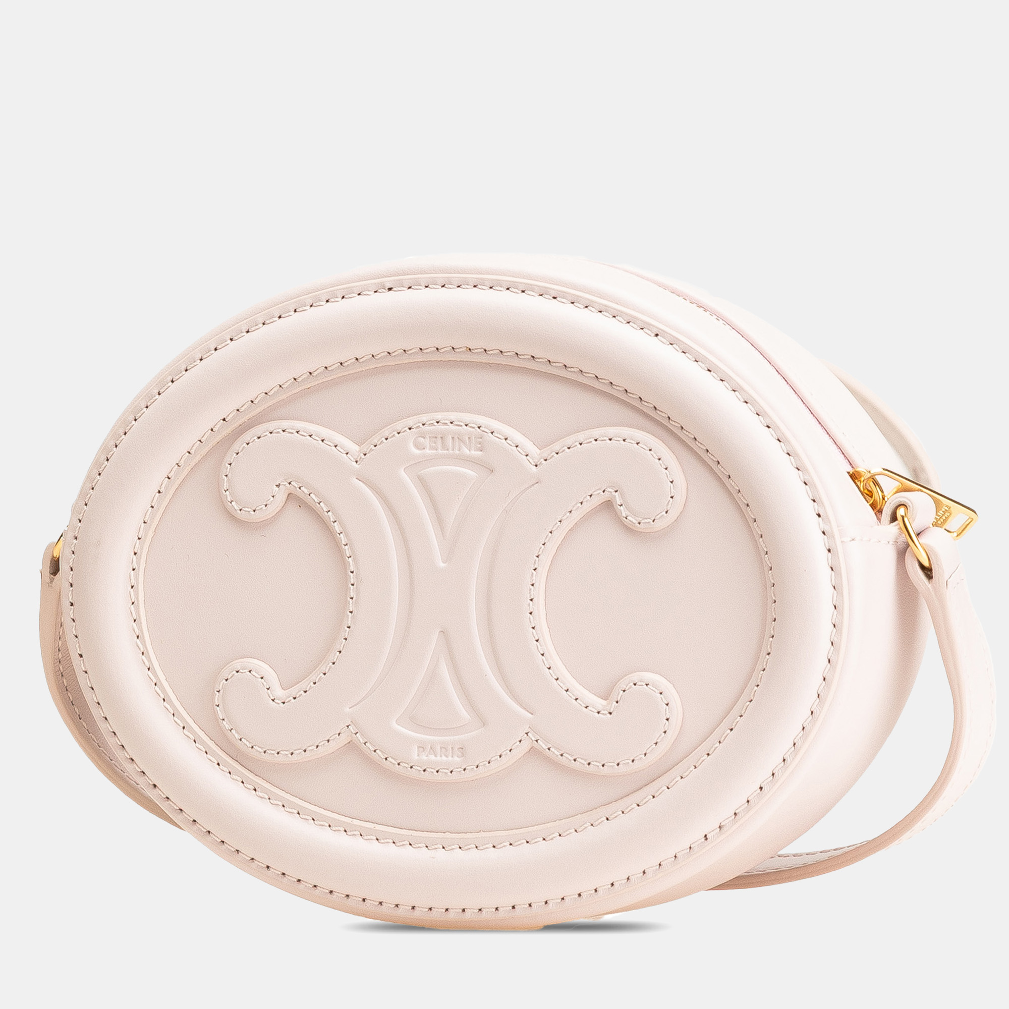 

Celine Pink Small Calfskin Cuir Triomphe Oval Crossbody
