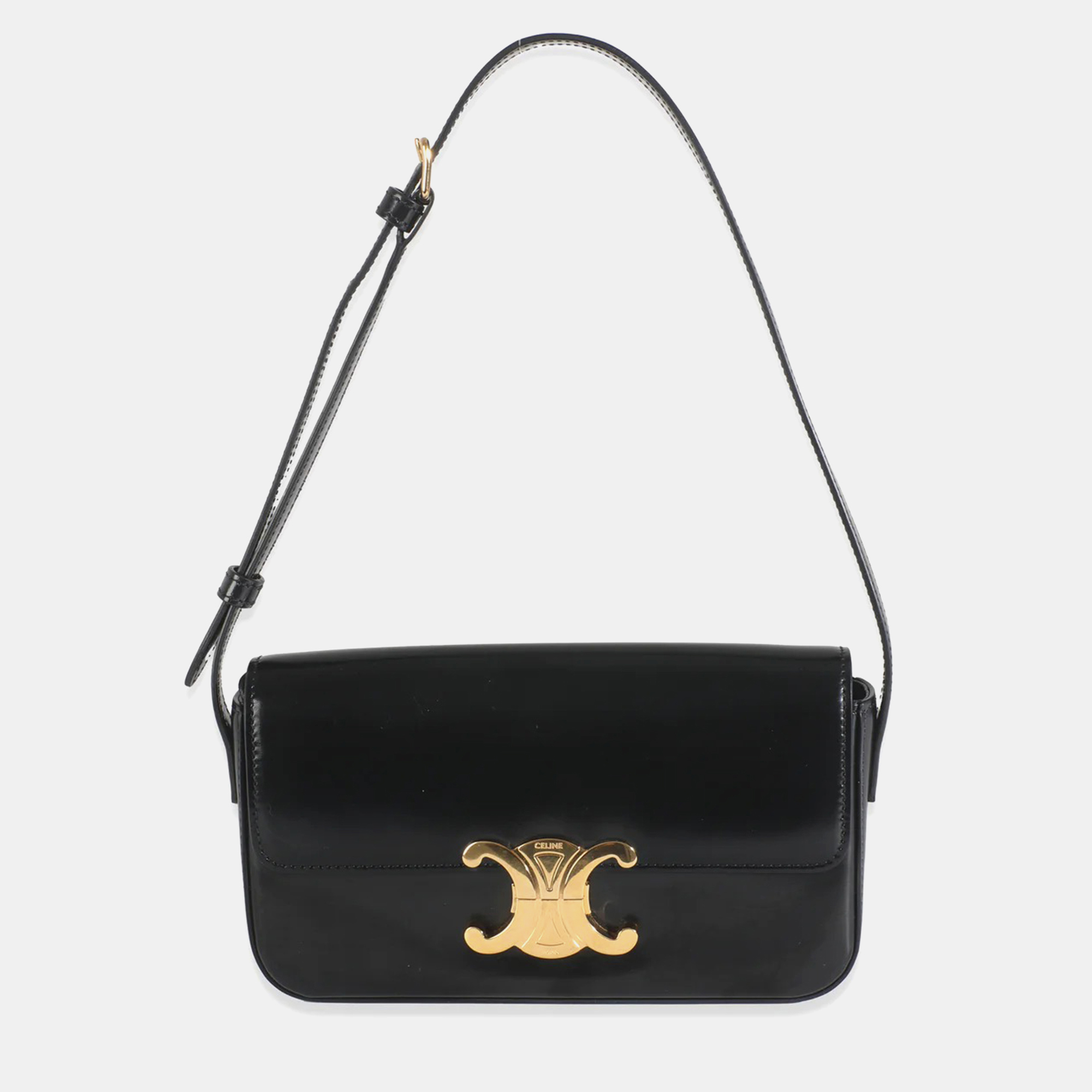 

Celine Black Shiny Calfskin Triomphe Shoulder bag