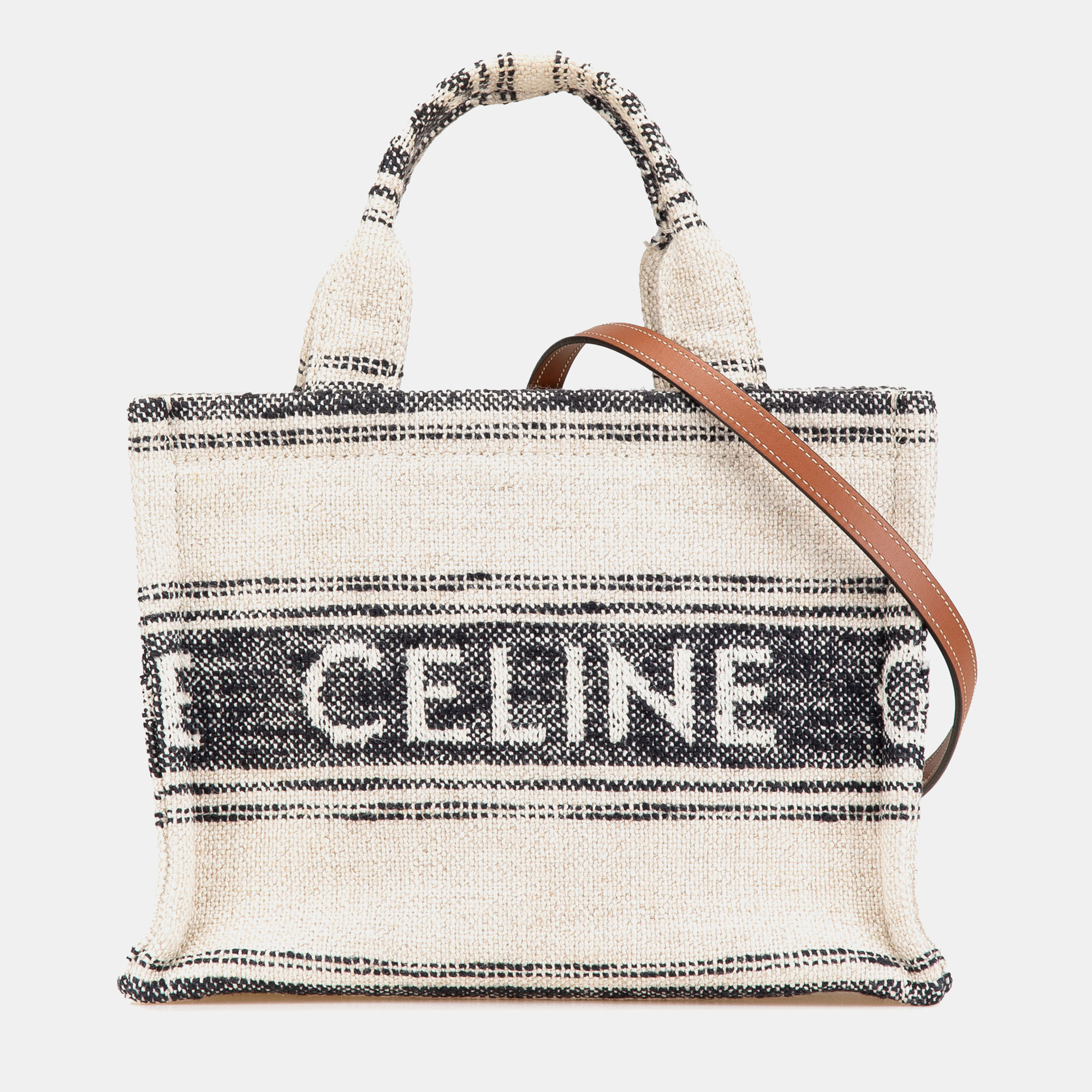 

Celine Beige/Brown Small Canvas Cabas Thais Satchel