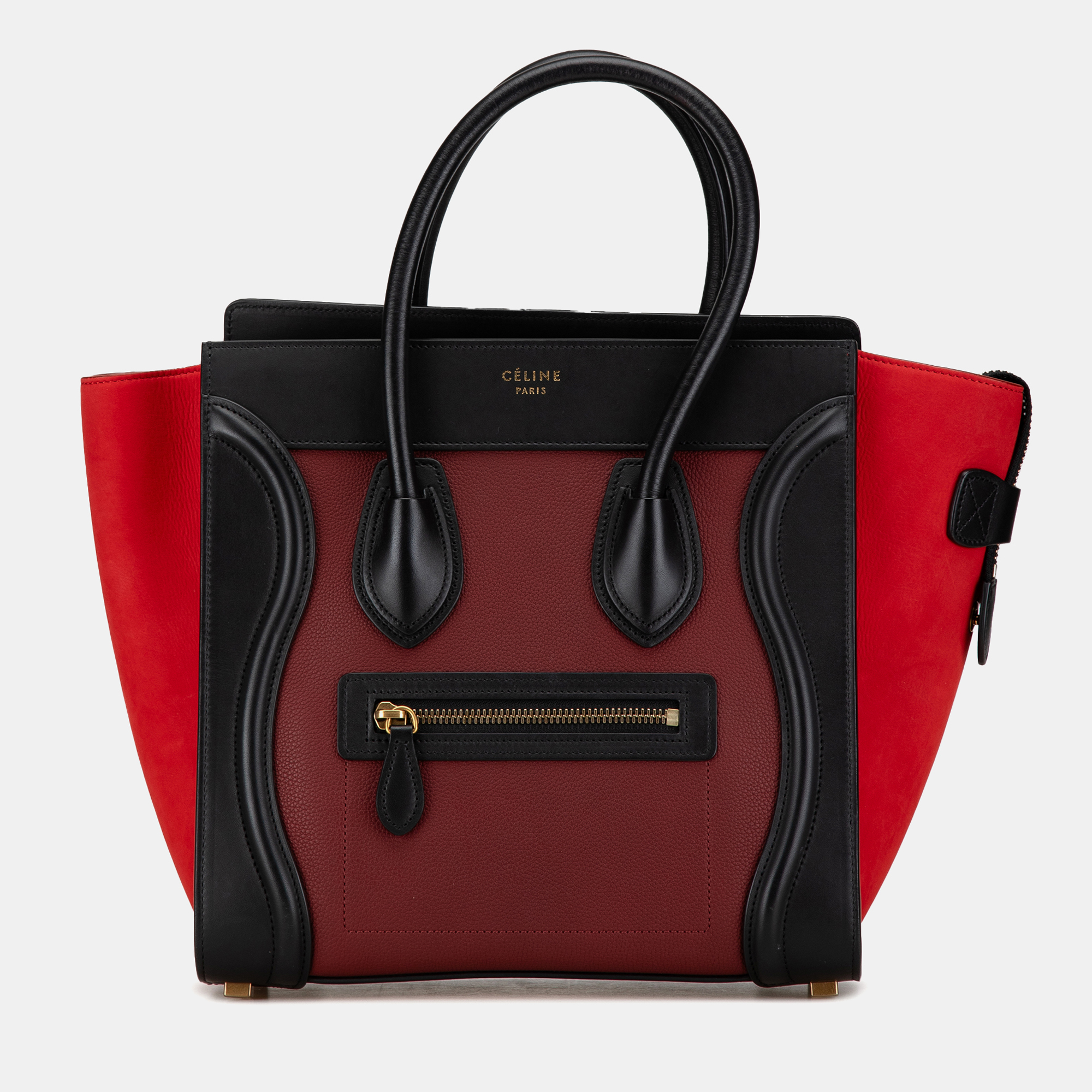

Celine Red Tricolor Calfskin MicroLuggage Tote
