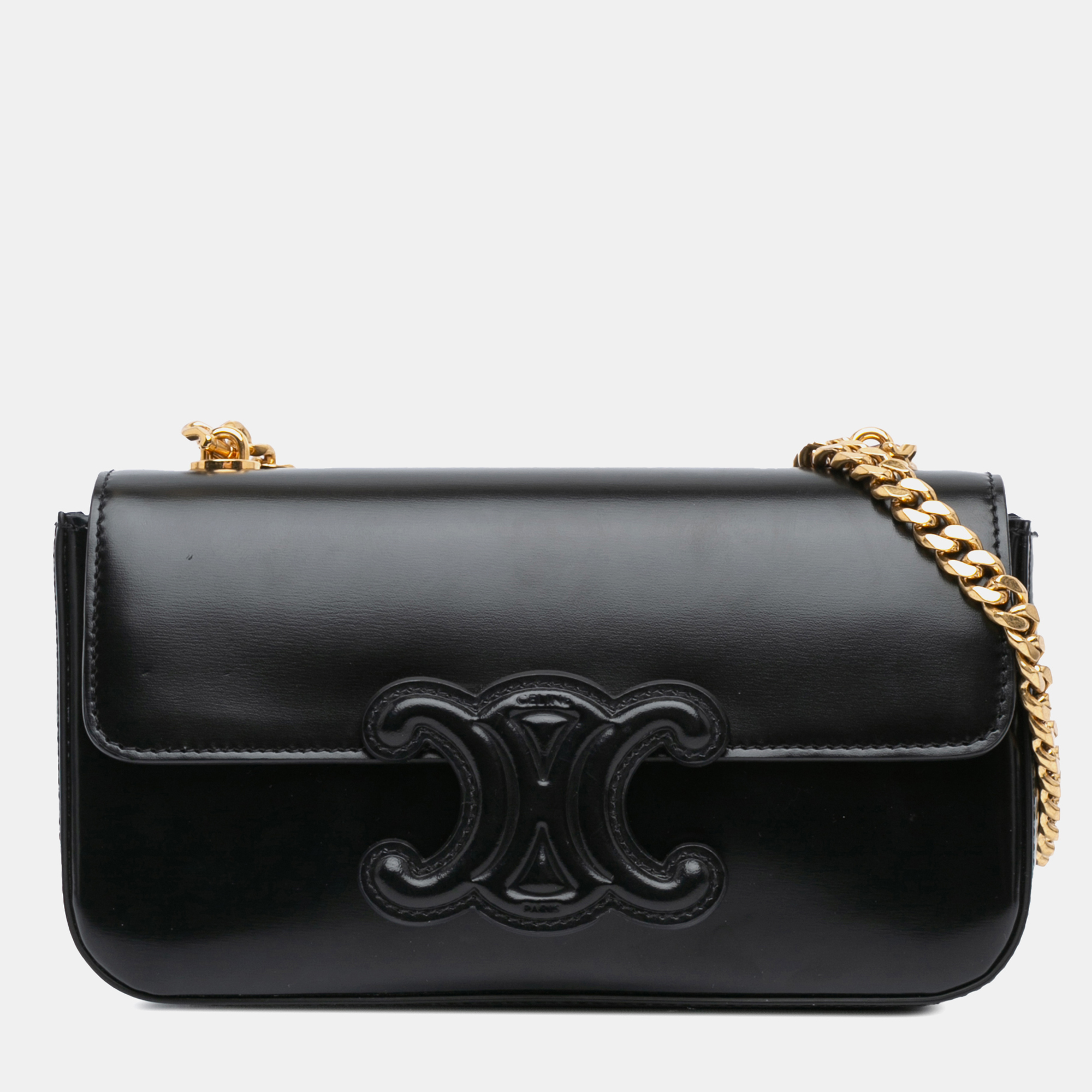

Celine Black Shiny Calfskin Claude Chain Shoulder Bag