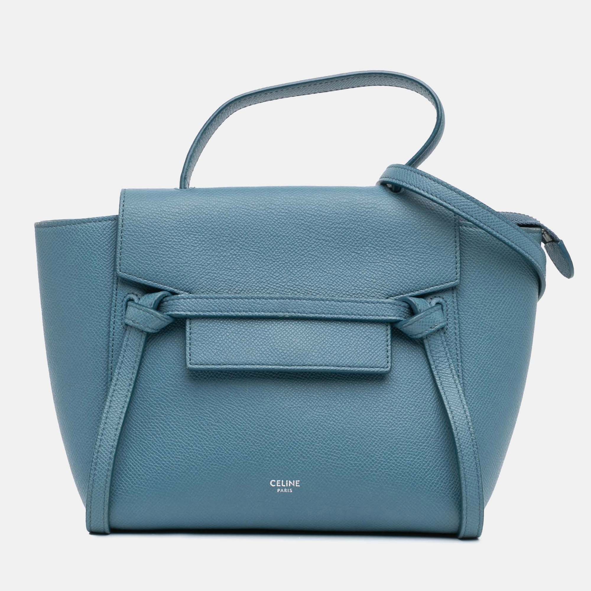 

Celine Blue Nano Grained Calfskin Belt Bag