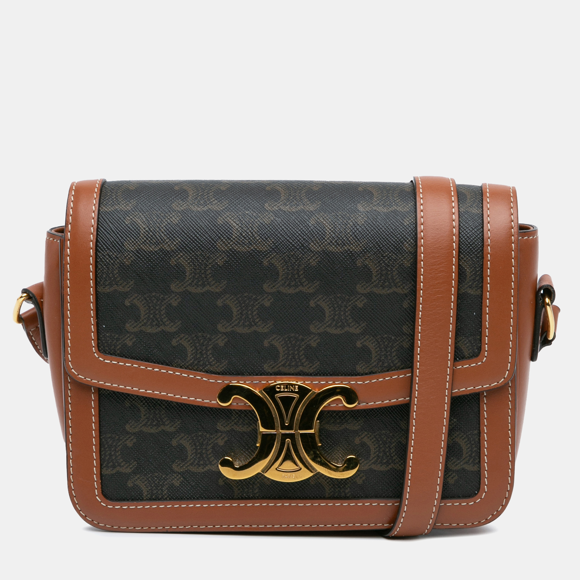 

Celine Brown Teen Coated Canvas Triomphe Crossbody