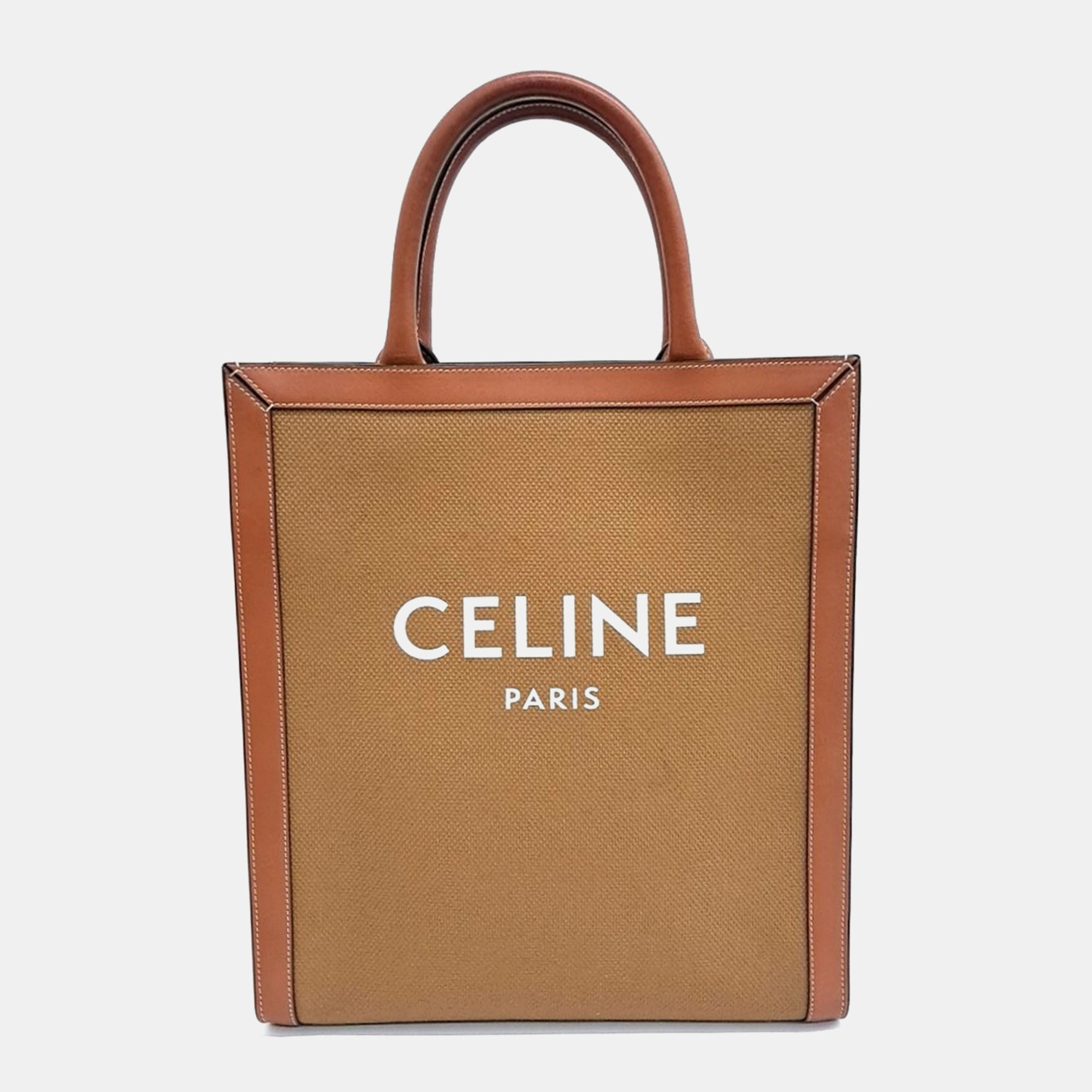 

Celine Brown Canvas Cabas Vertical Small bag