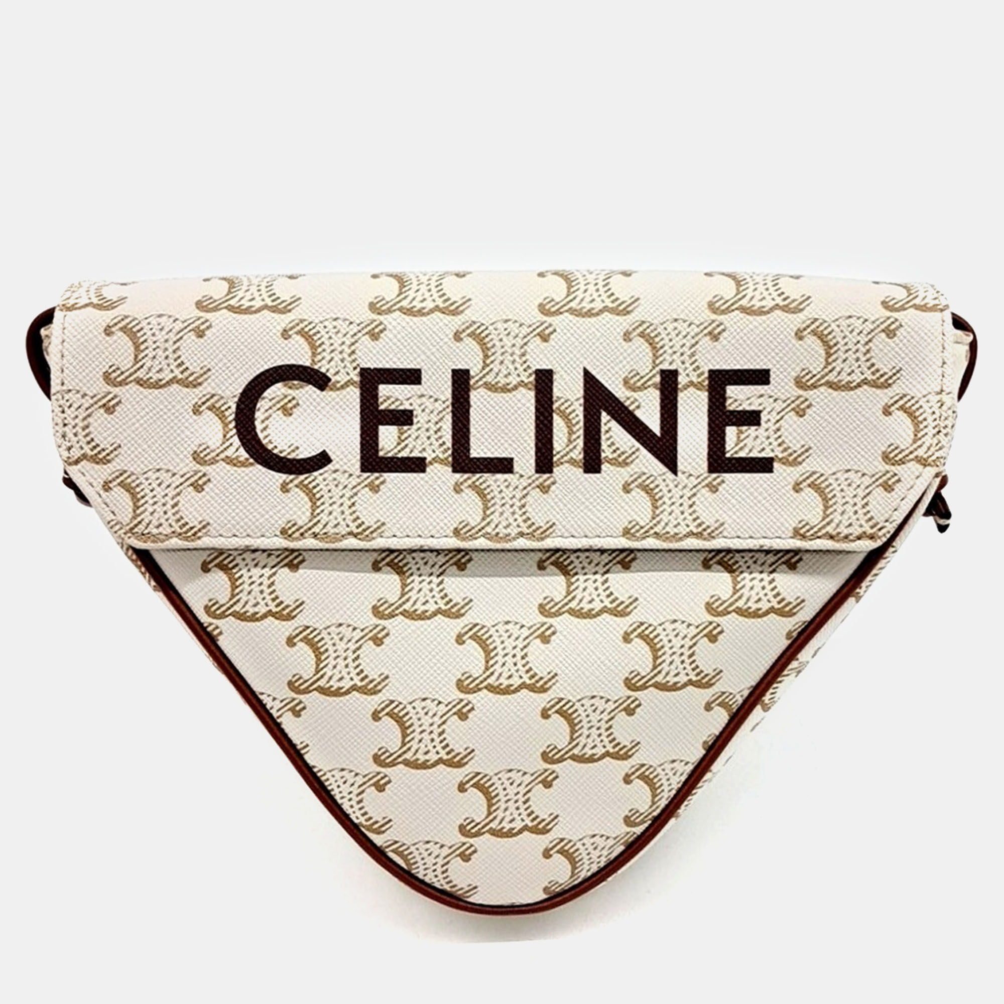 

Celine Cream PVC Triumph Triangle Bag