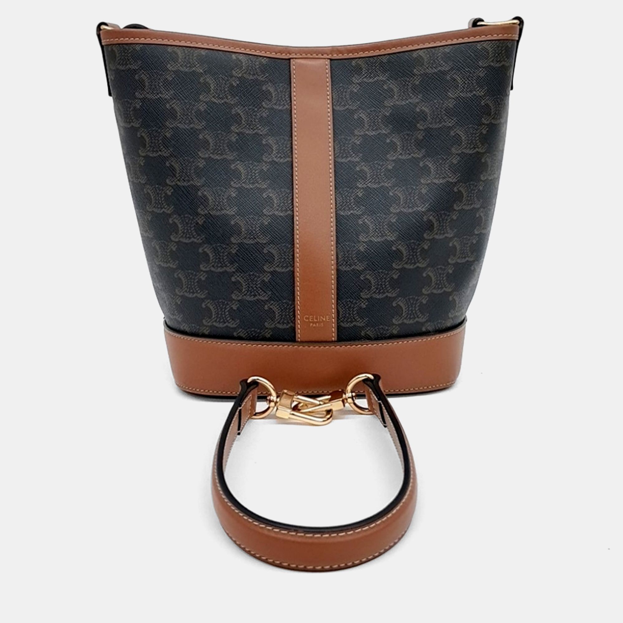 

Celine Brown Canvas and Leather Triumph Bucket Small Bag