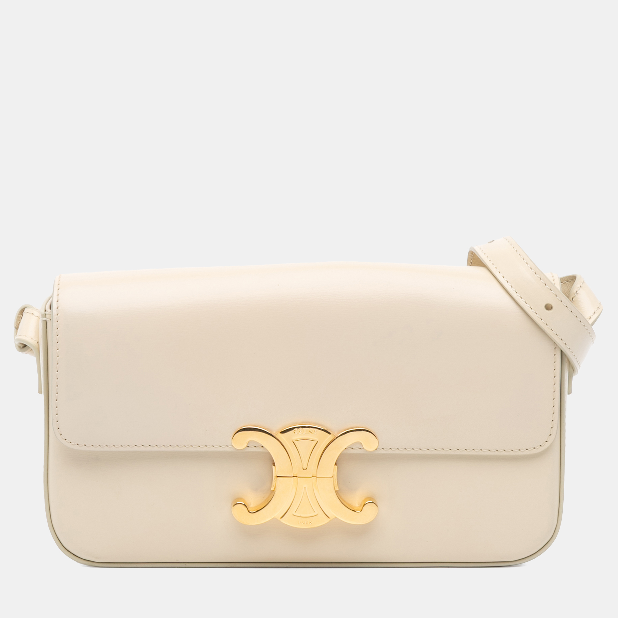 

Celine Beige Triomphe Leather Claude Shoulder Bag