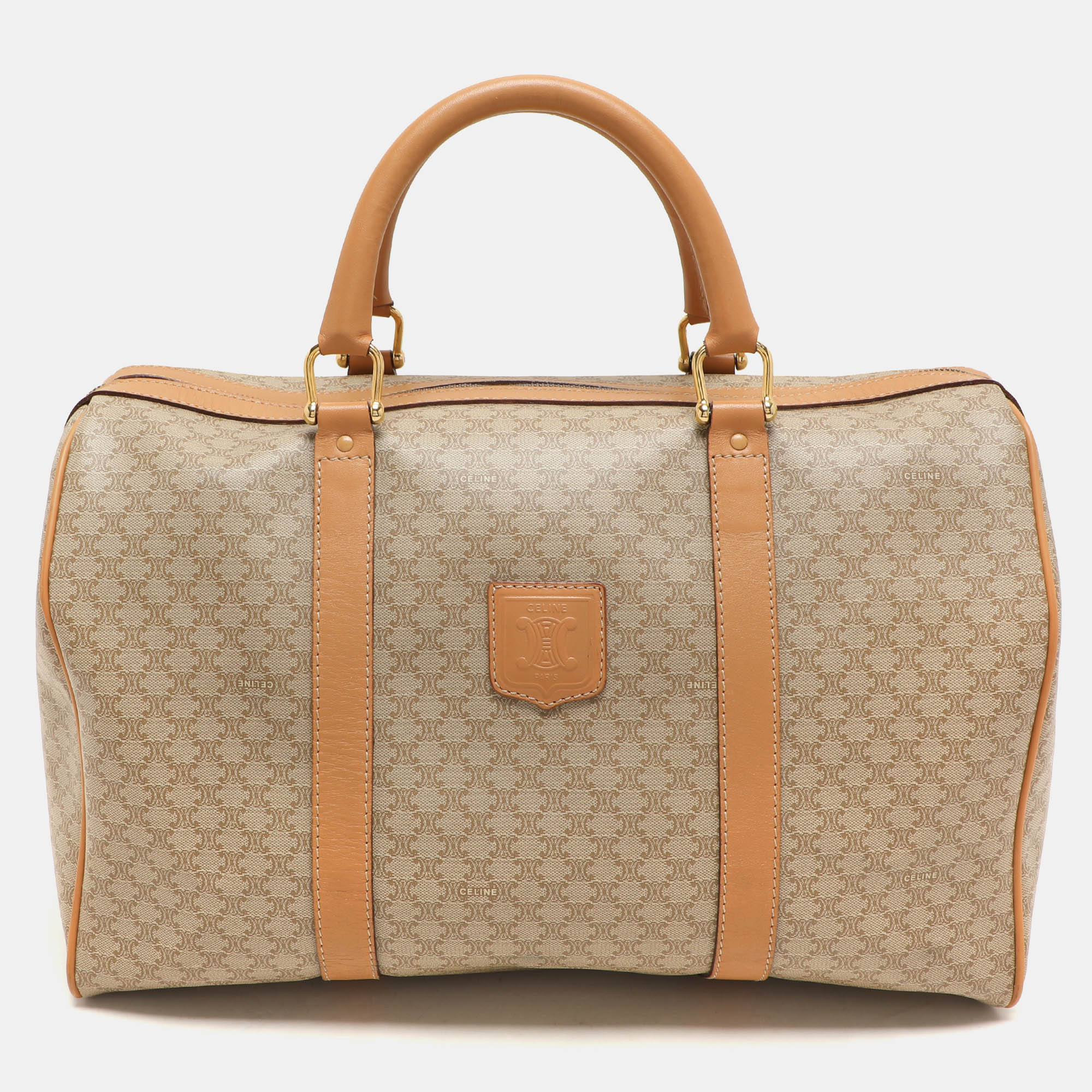 

Celine Beige/Tan Coated Canvas Vintage Triomphe Duffel Bag