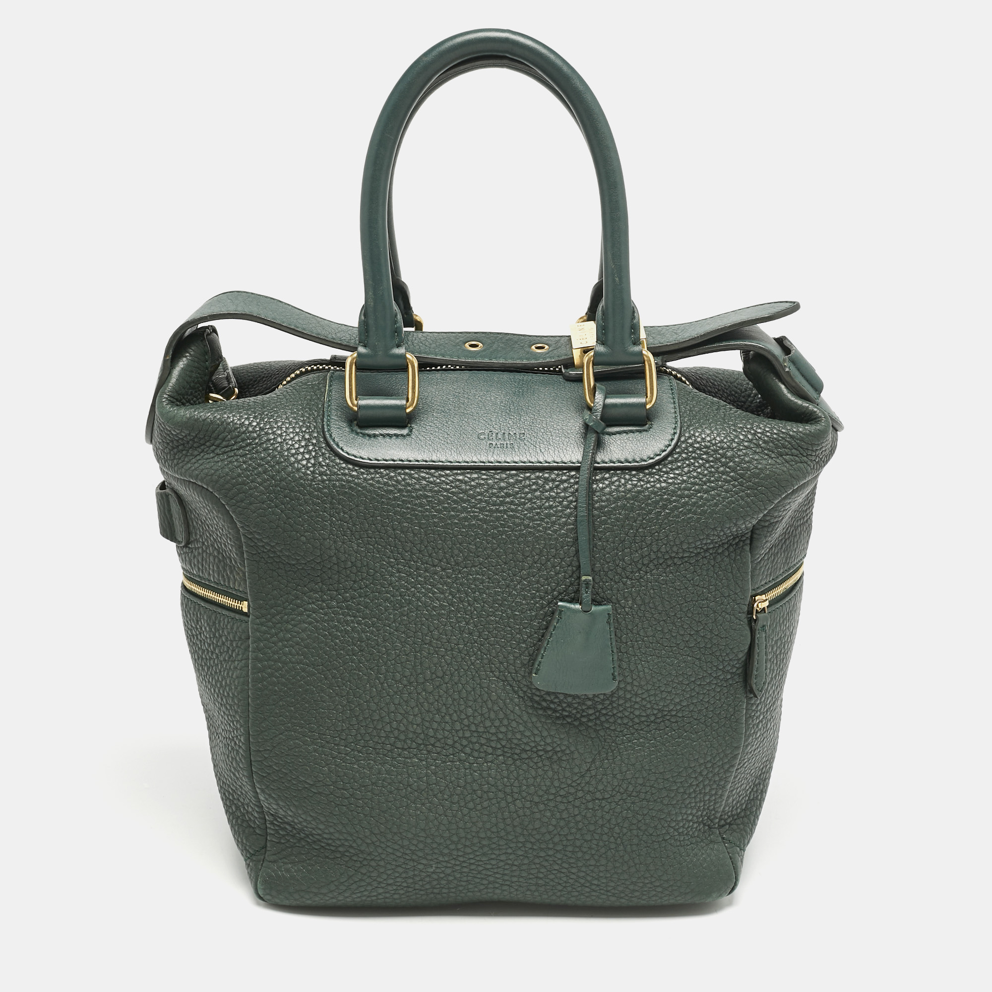 

Celine Green Leather Convertible Tote