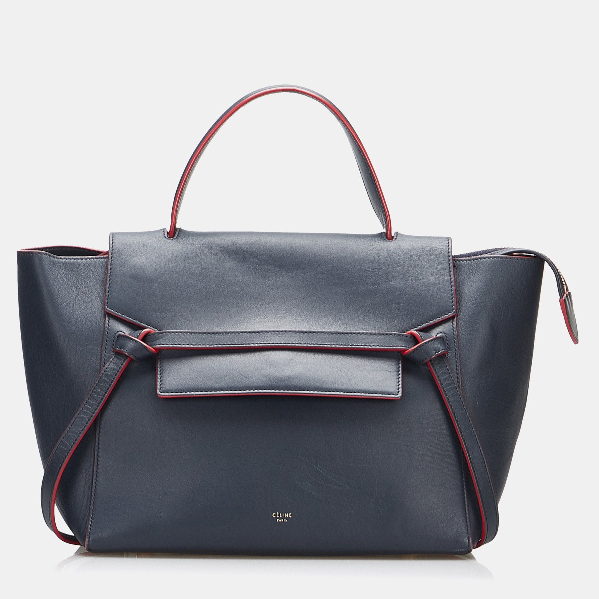 

Celine Blue Calf Leather Mini Belt Satchel