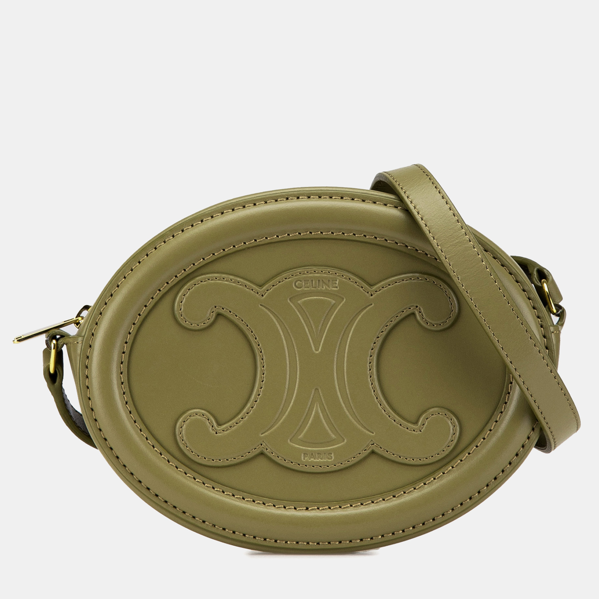 

Celine Green Small Calfskin Cuir Triomphe Oval Crossbody
