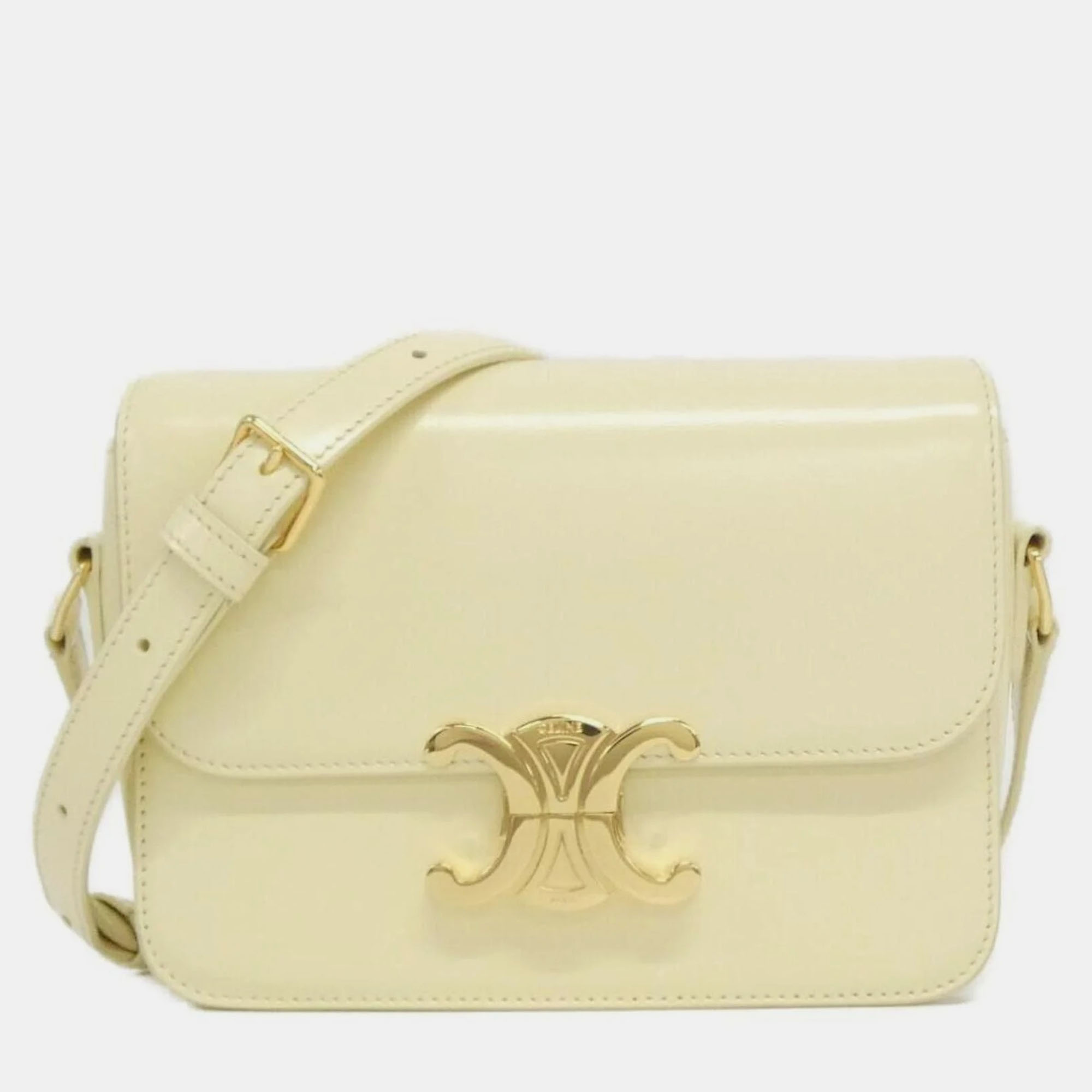 

Celine Teen Triomphe Shoulder Bag, Beige