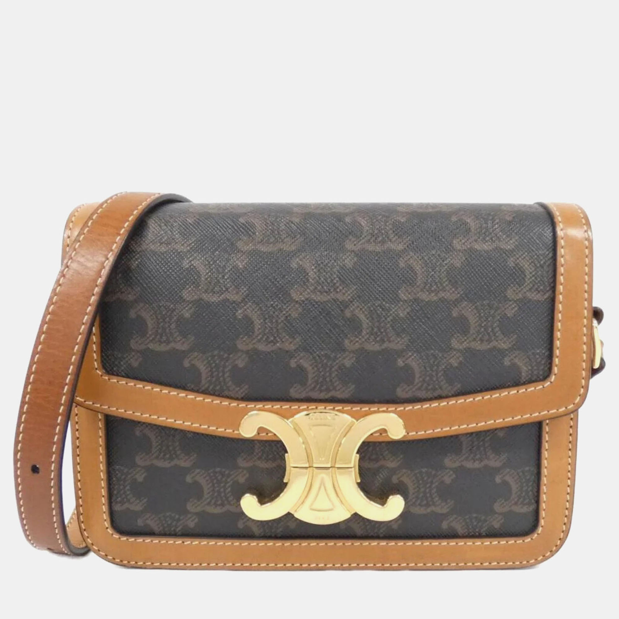 

Celine Teen Triomphe Shoulder Bag, Brown