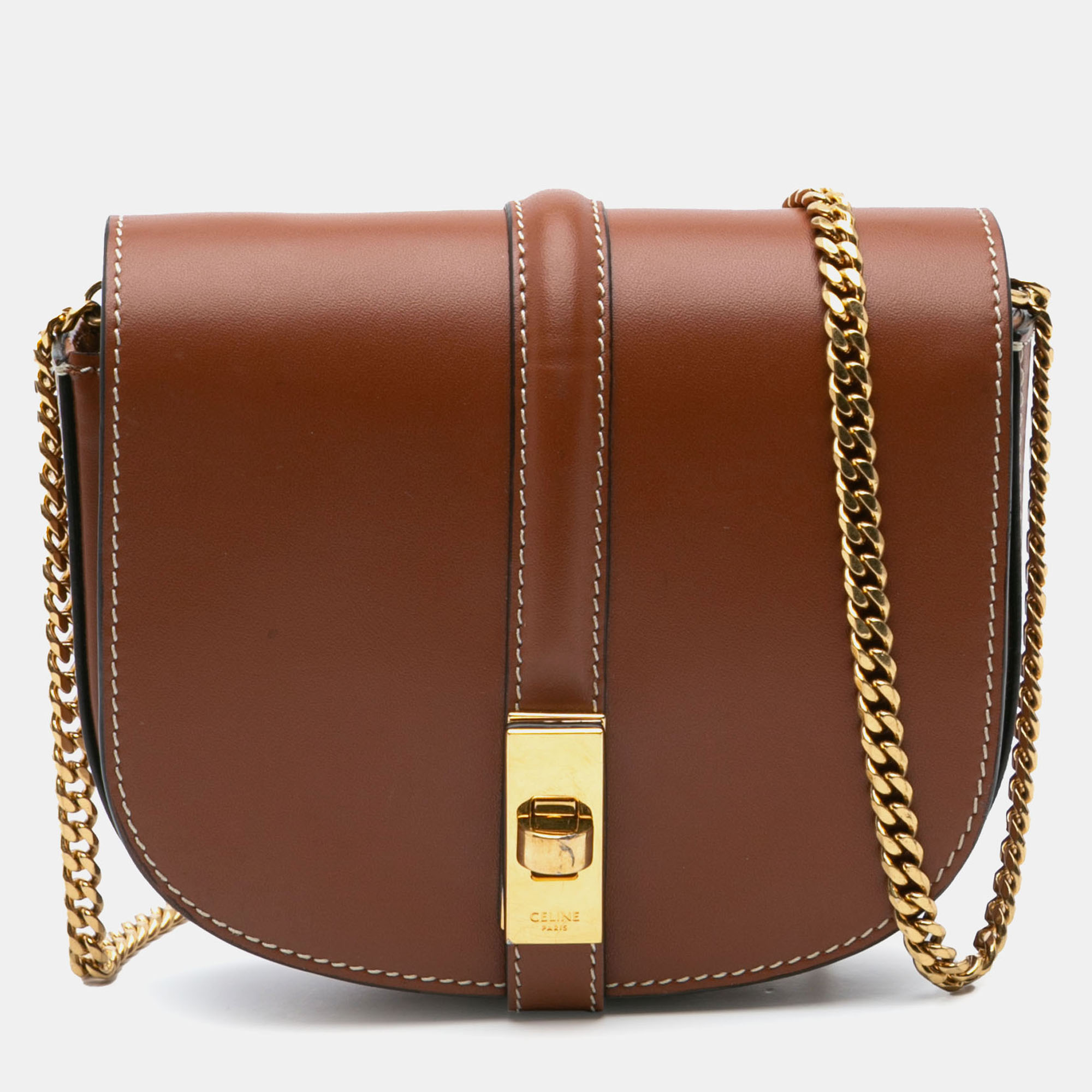 

Celine Brown Small Leather Besace 16 Wallet On Chain