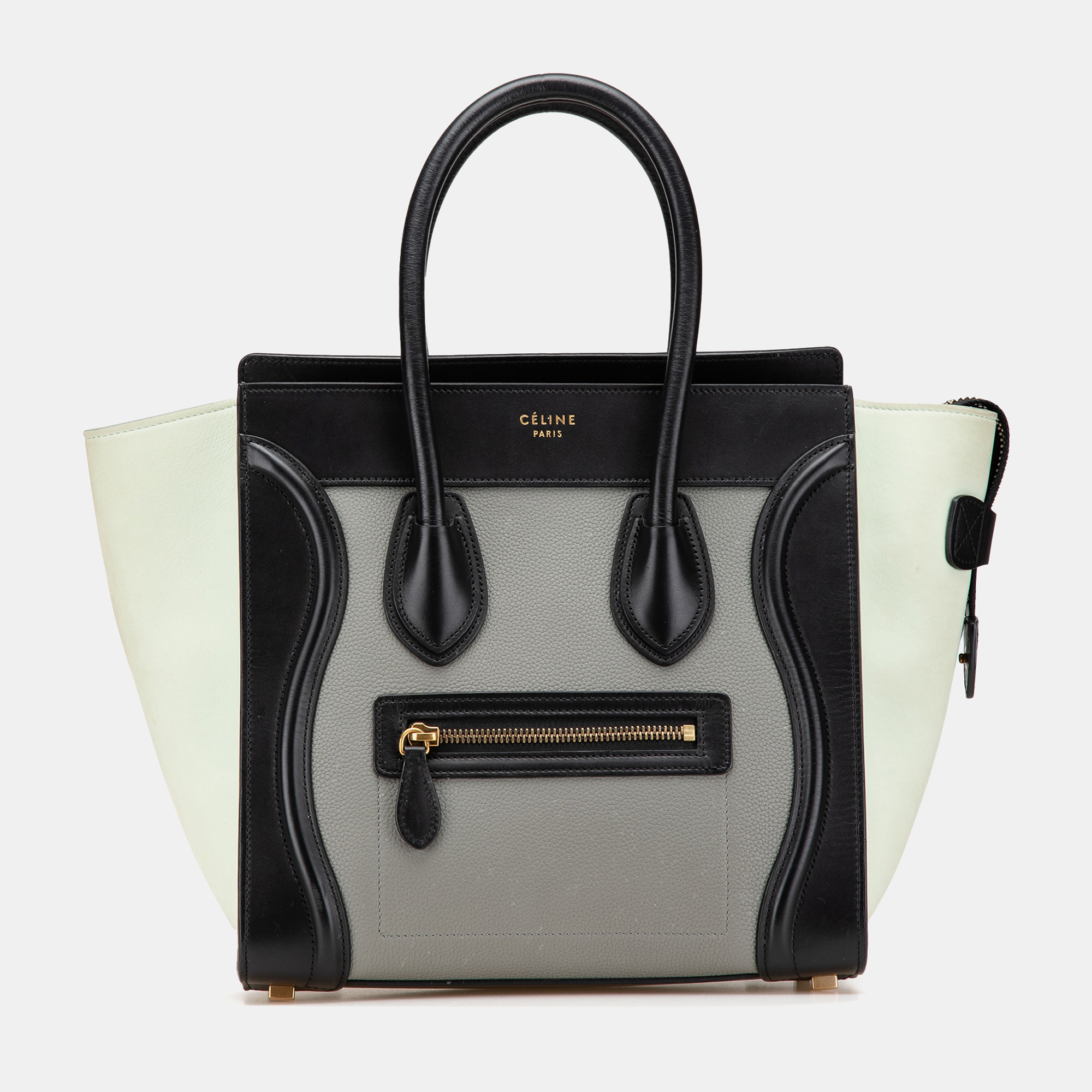 

Celine Grey Micro Tricolor Leather Luggage Tote