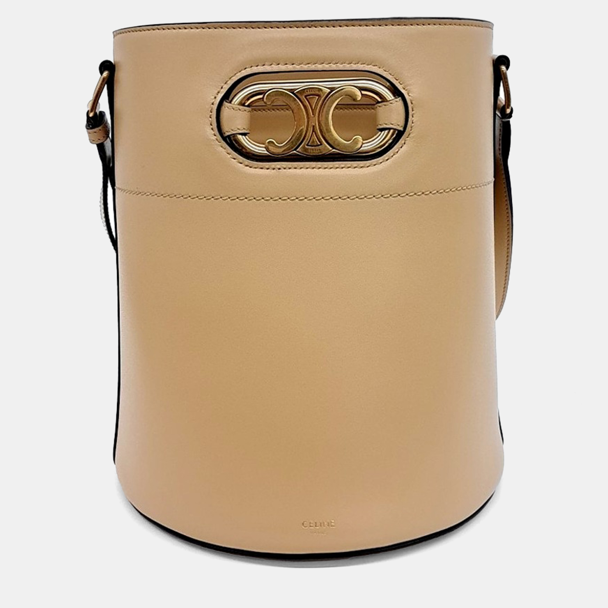

Celine Beige Leather Maillon Triophee Bucket Bag