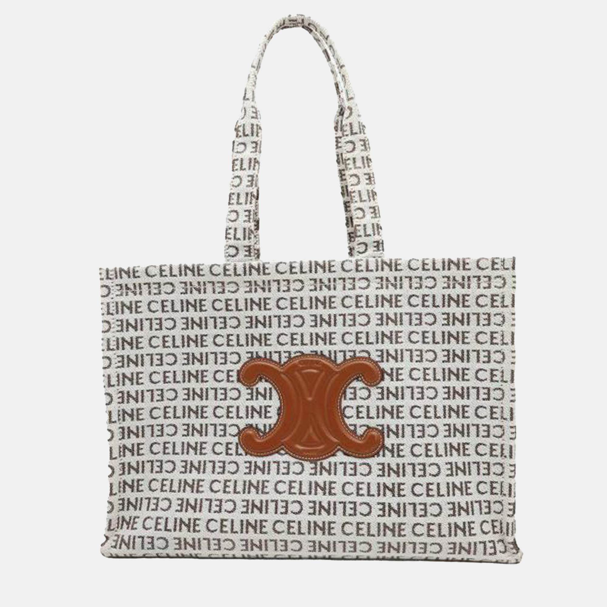 

Celine Brown Large Triomphe Cabas Thais All Over Tote