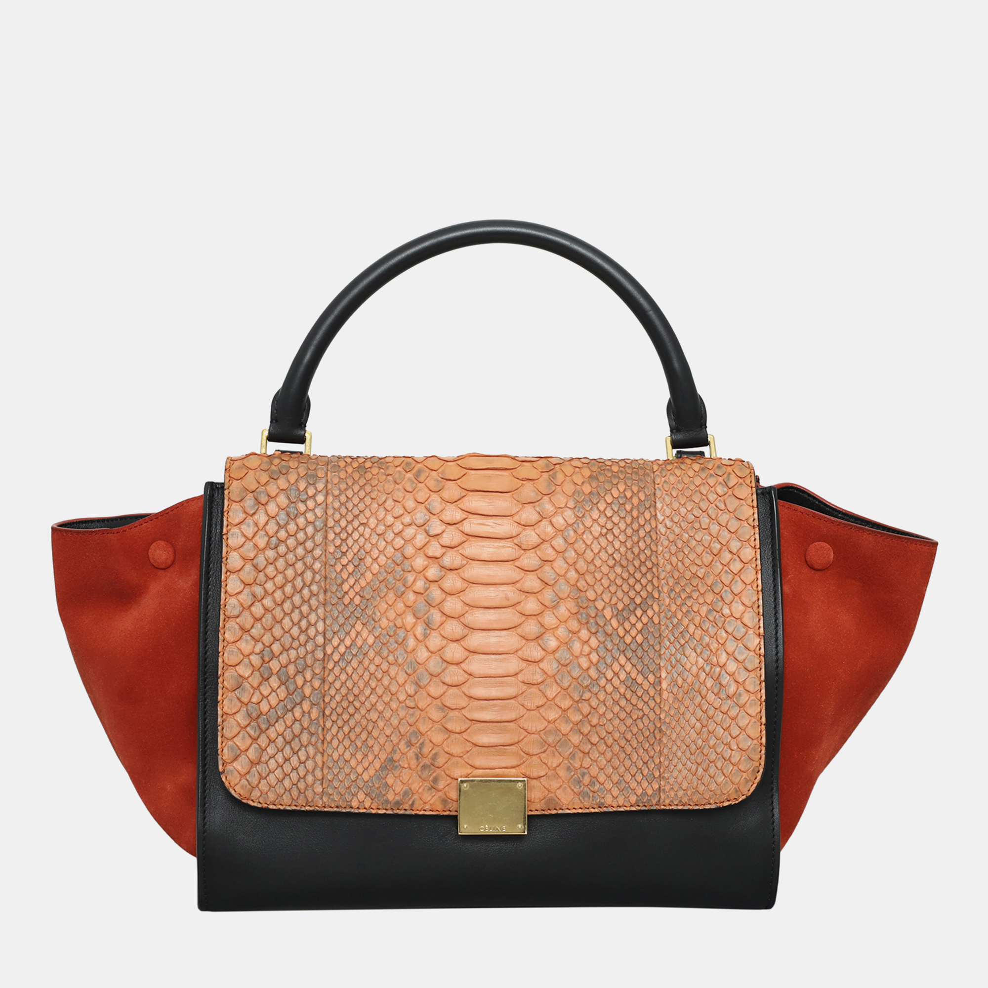 

Celine Multicolor Python Trapeze Tote Bag