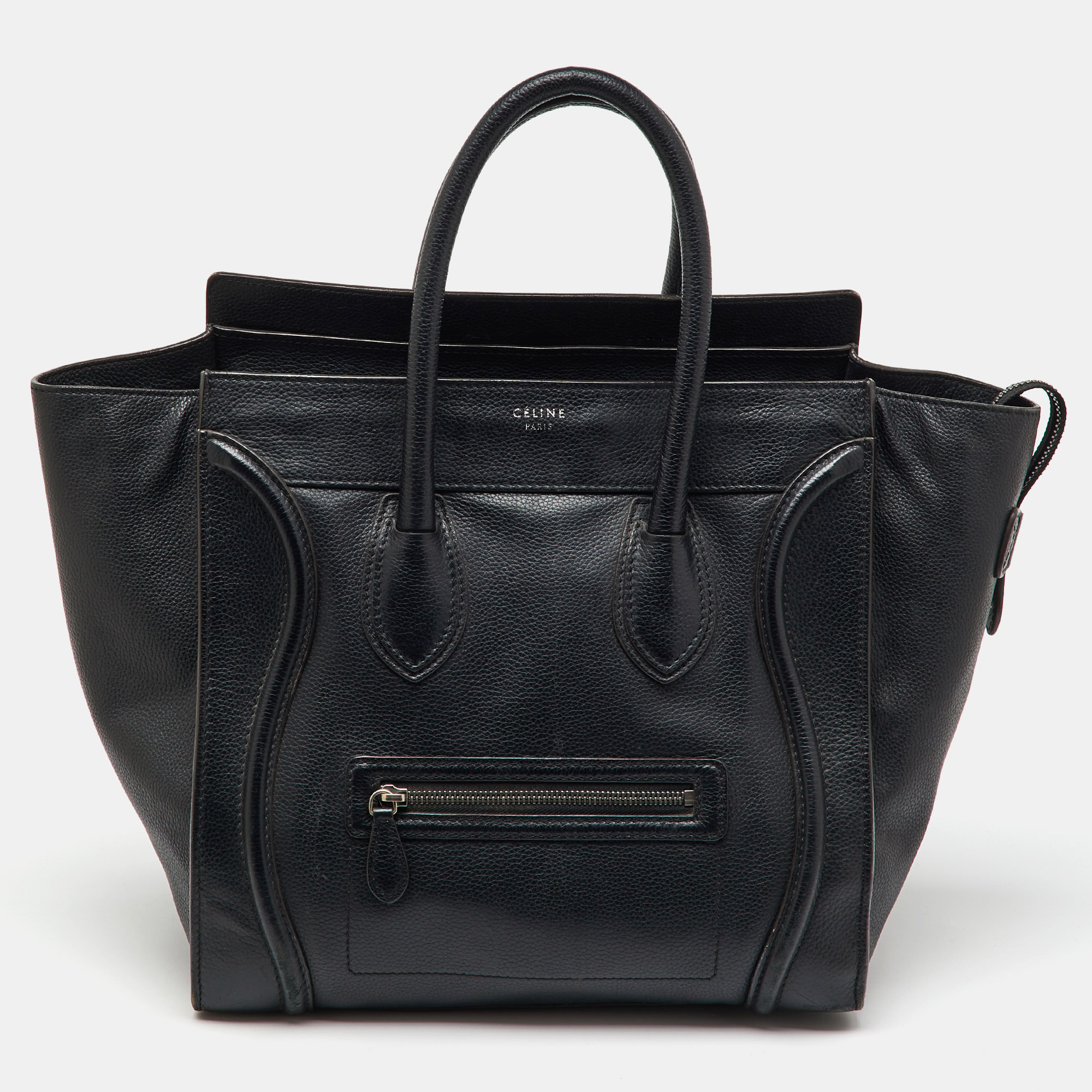 

Celine Black Leather Mini Luggage Tote