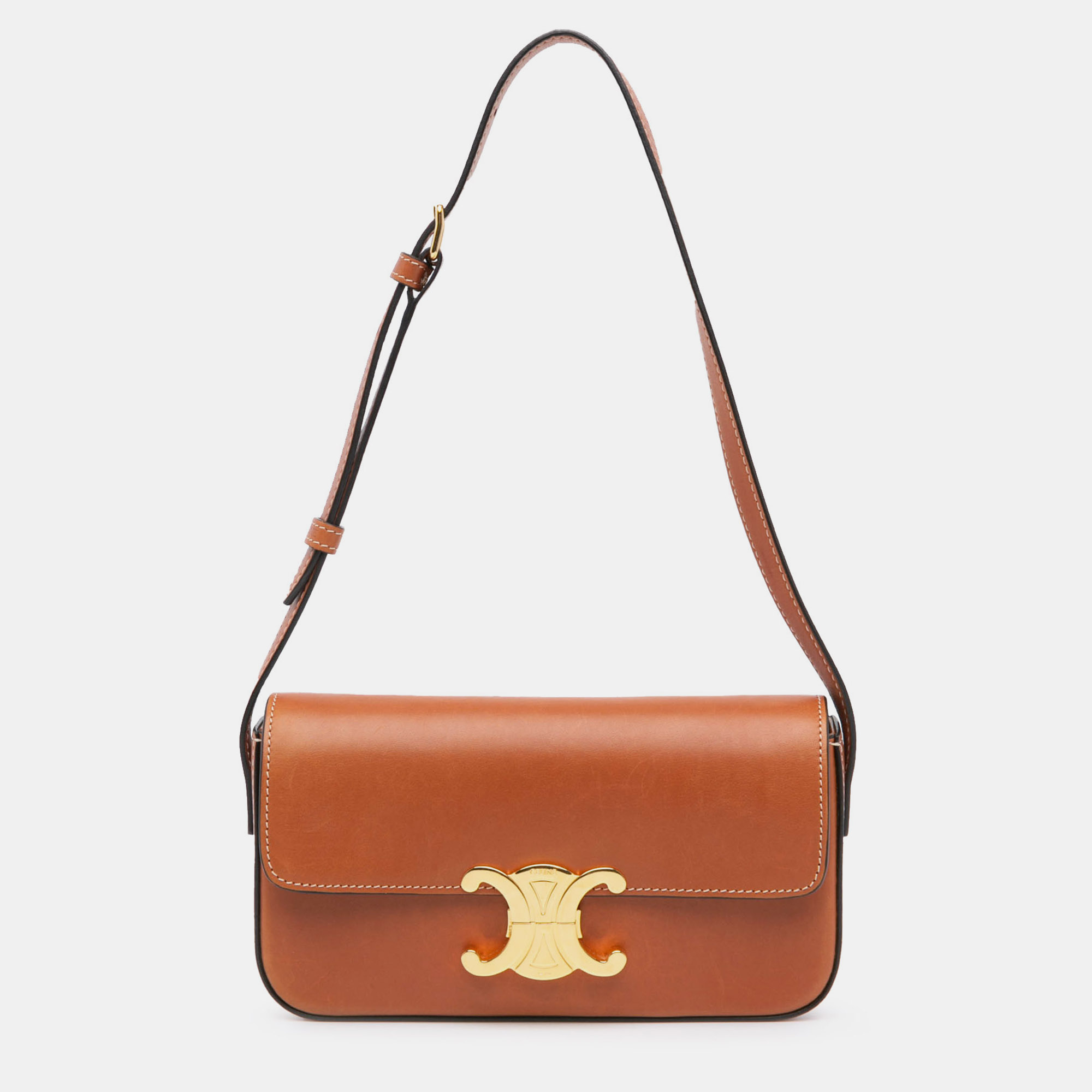 

Celine Brown Leather Triomphe Claude Shoulder Bag