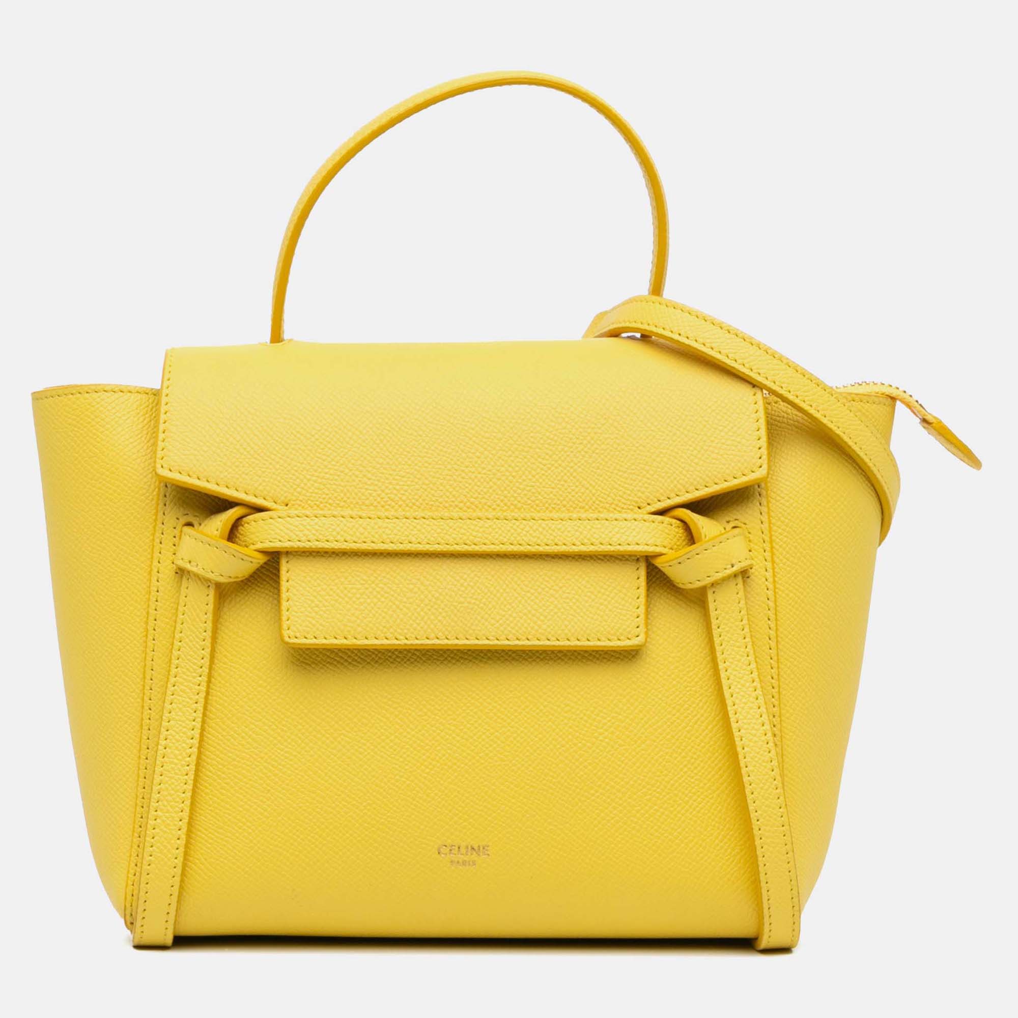 

Celine Yellow Nano Grained Calfskin Belt Bag