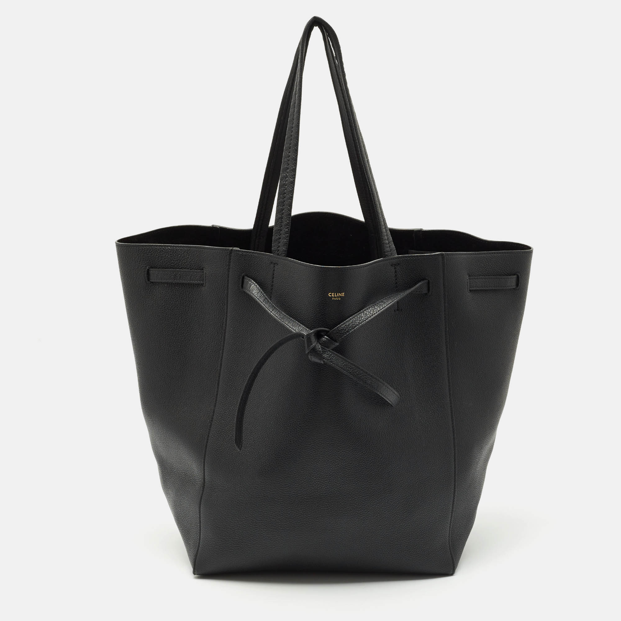 

Celine Black Leather  Cabas Phantom Tote