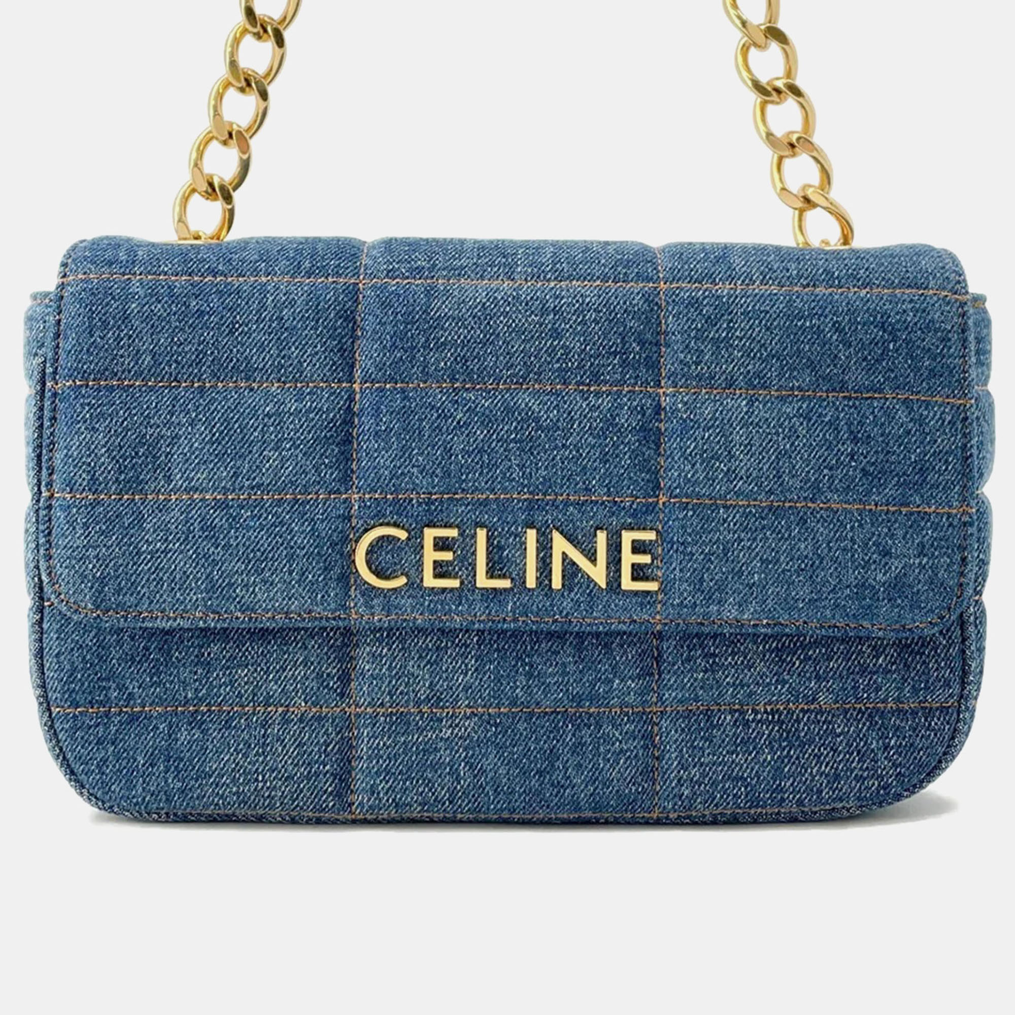 

Celine Chain shoulder Bag Blue Denim
