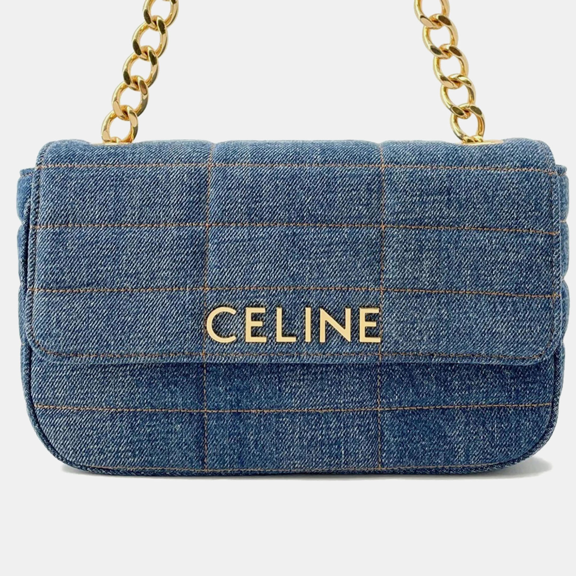 

Celine Chain shoulder Bag Blue Denim