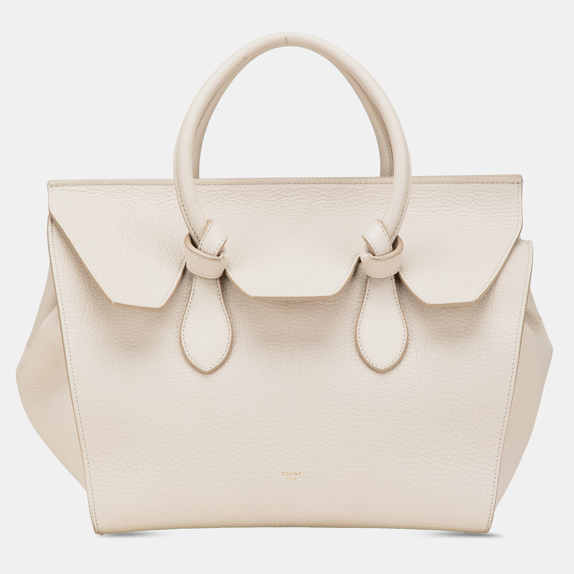 

Celine White Small Grained Calfskin Tie Knot Handbag