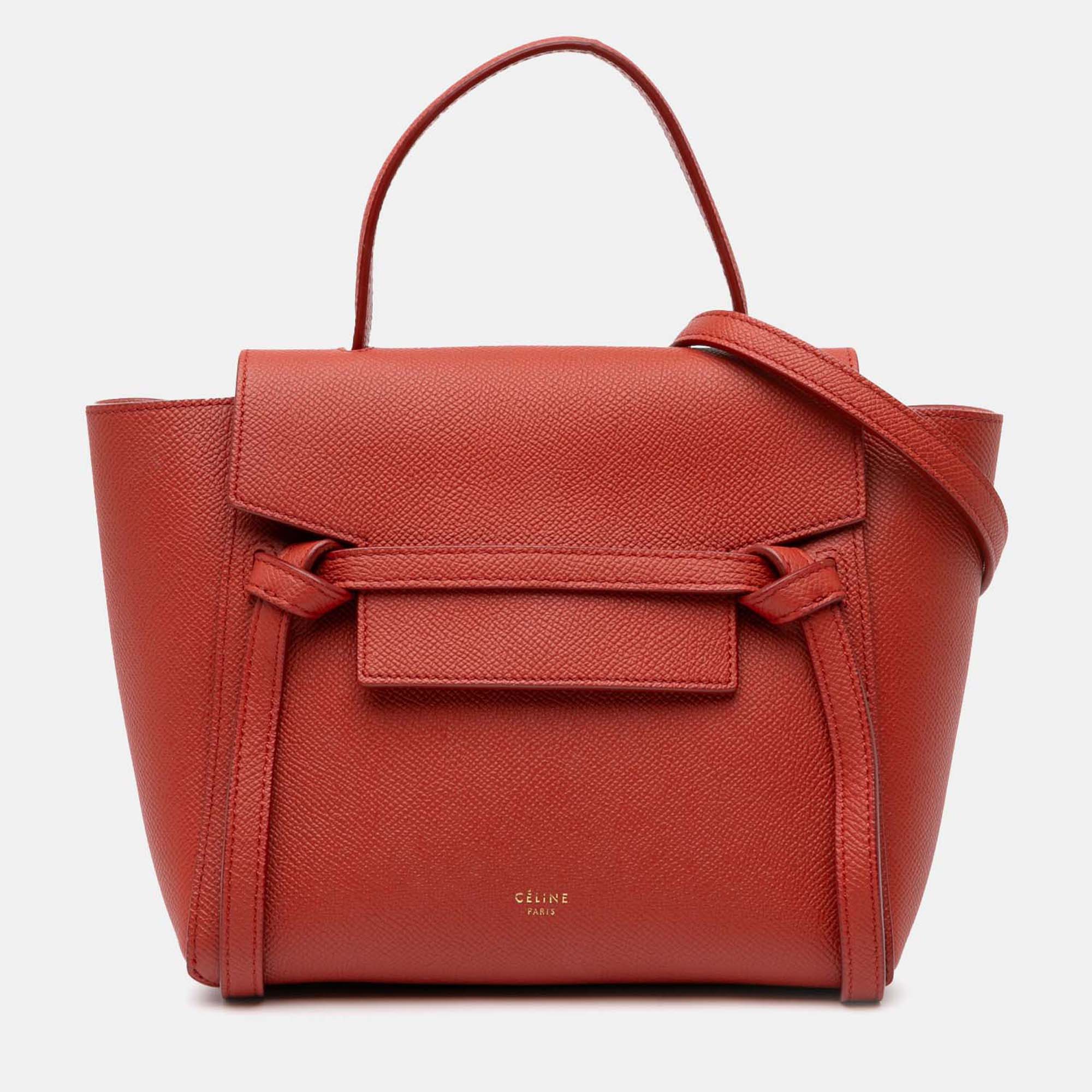 

Celine Red Nano Grained Calfskin Belt Bag