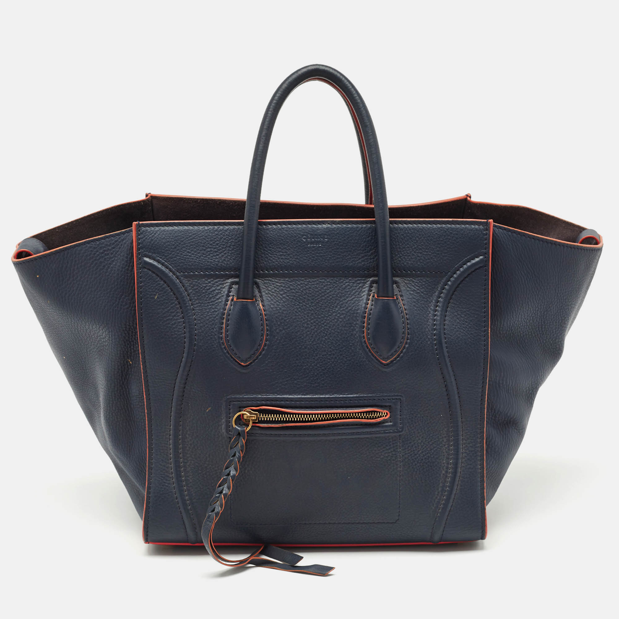 

Celine Navy Blue Leather  Phantom Luggage Bag