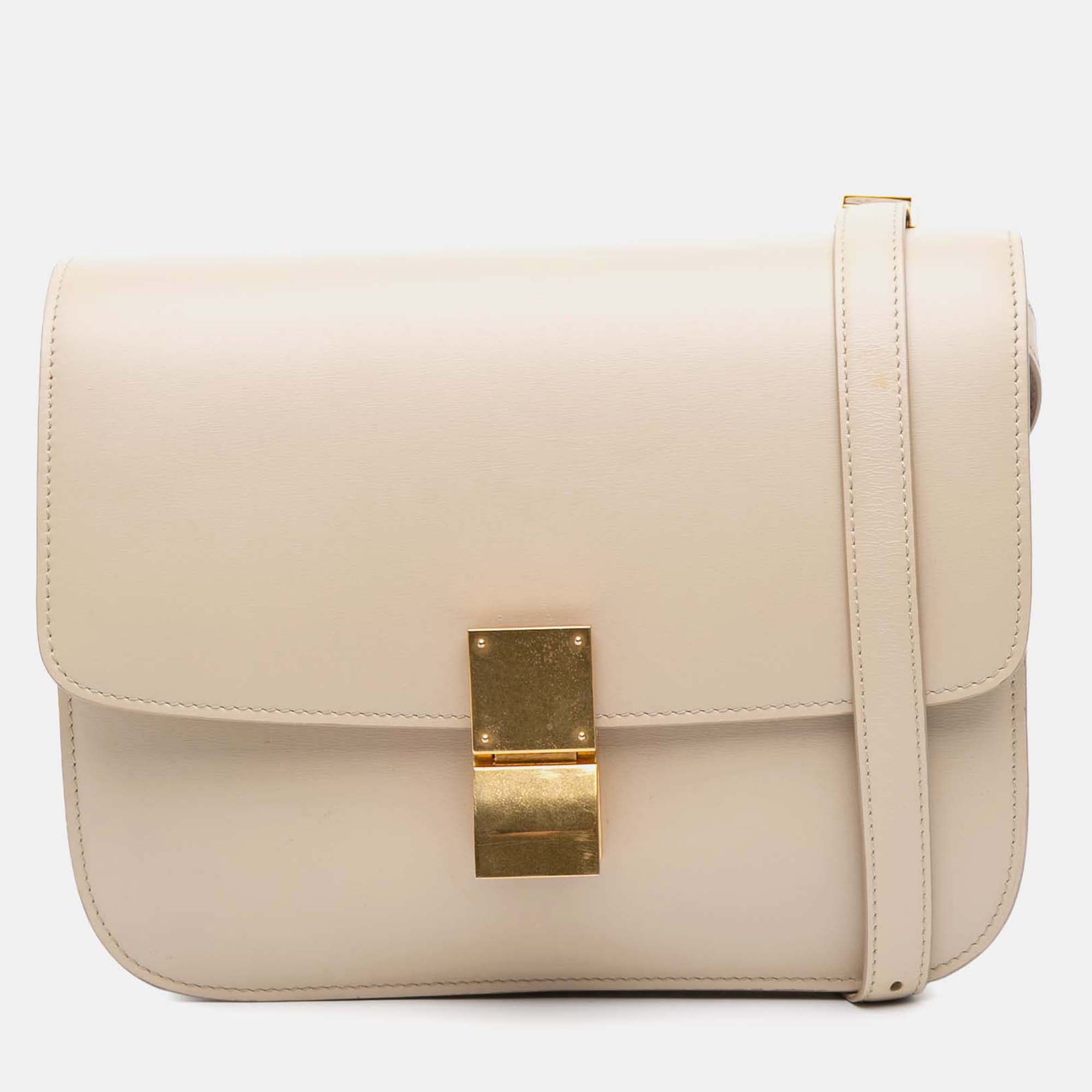 

Celine Medium Calfskin Classic Box, White