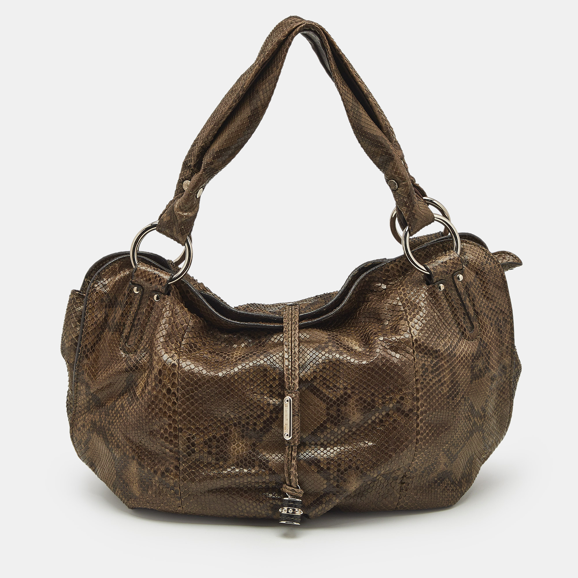 

Celine Olive Green Python Bittersweet Hobo