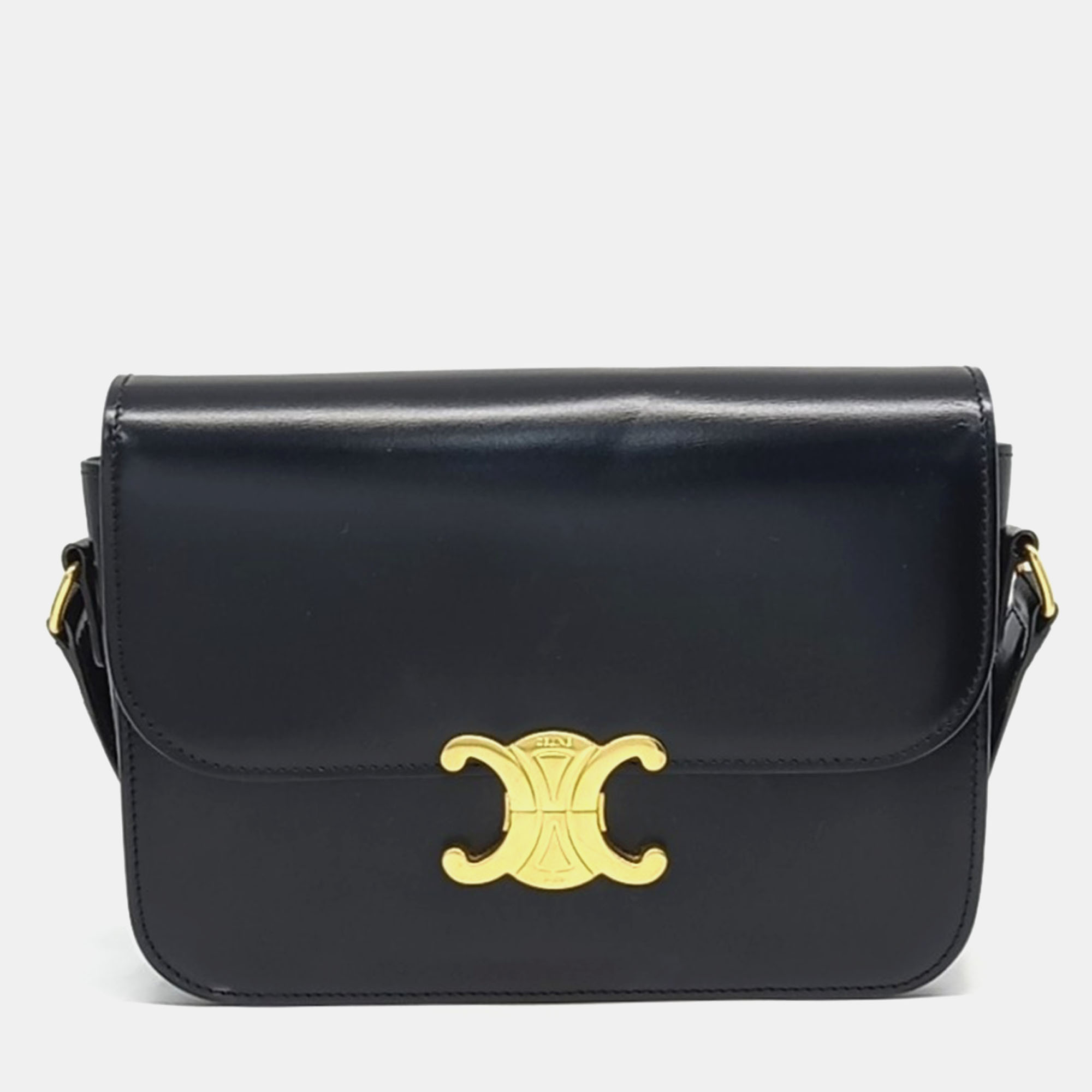 

Celine Black Leather Triumph Medium Bag