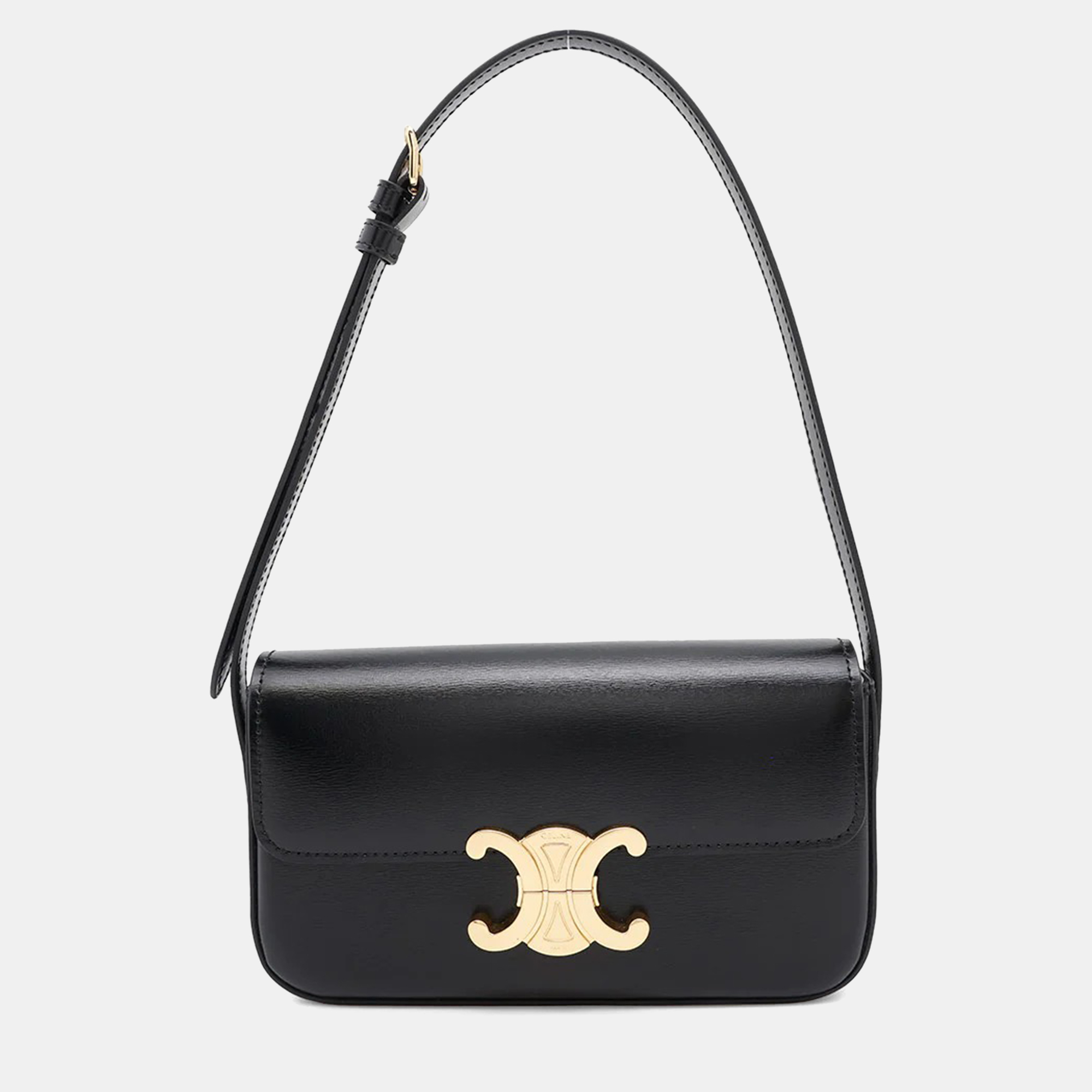 

Celine Triomphe Black Leather Shoulder Bag