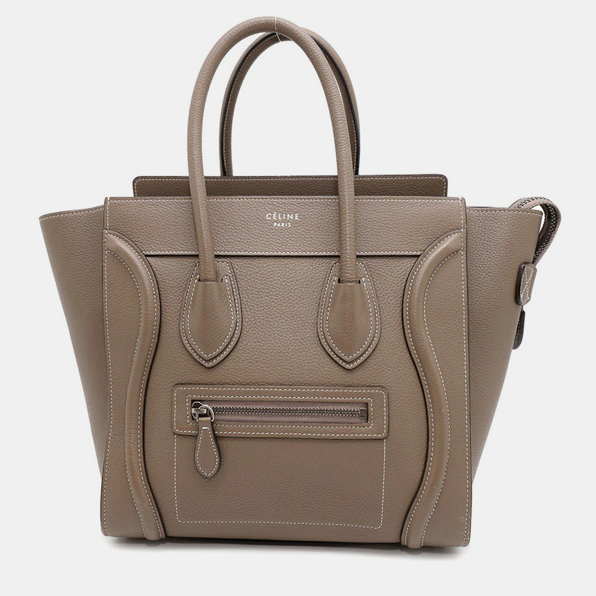 

Celine Luggage Micro Shopper Suri Leather Tote Bag, Beige
