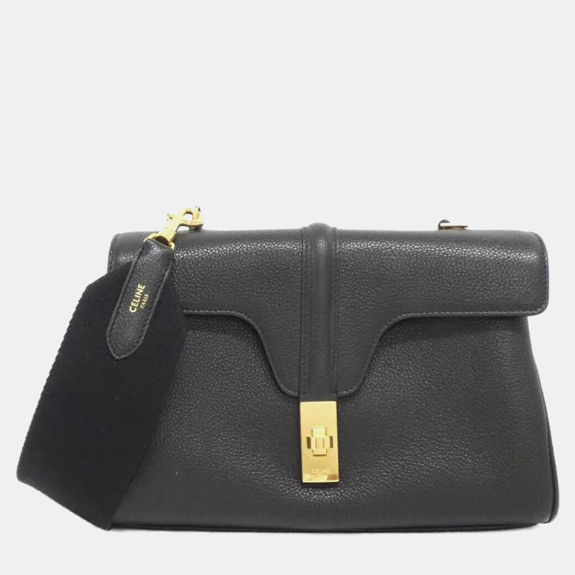 

Celine Soft 16 Teen Black Leather Shoulder Bag