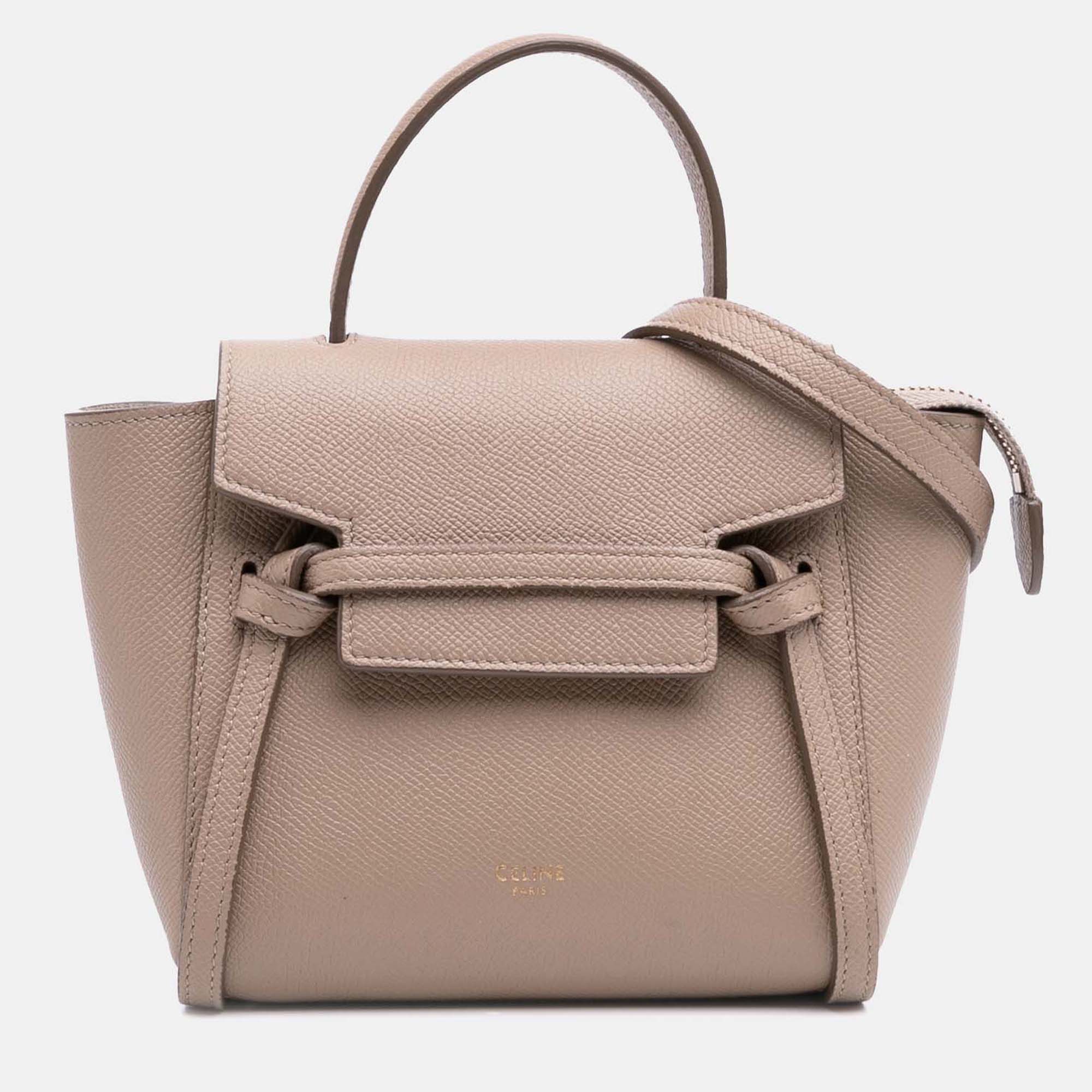 

Celine Brown Pico Grained Calfskin Belt Bag