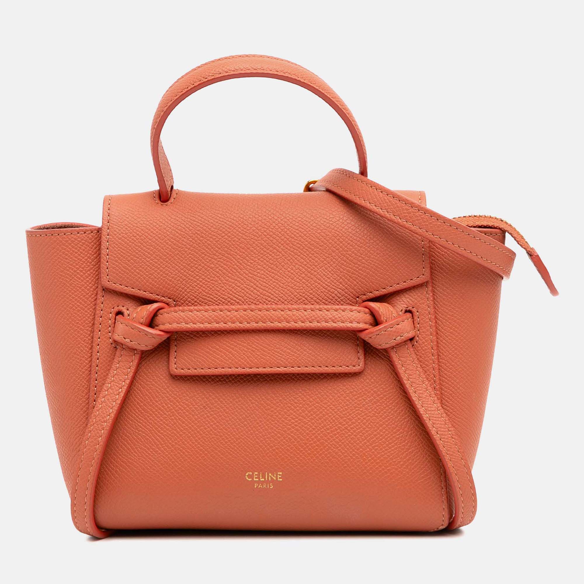 

Celine Orange Pico Grained Calfskin Belt Bag