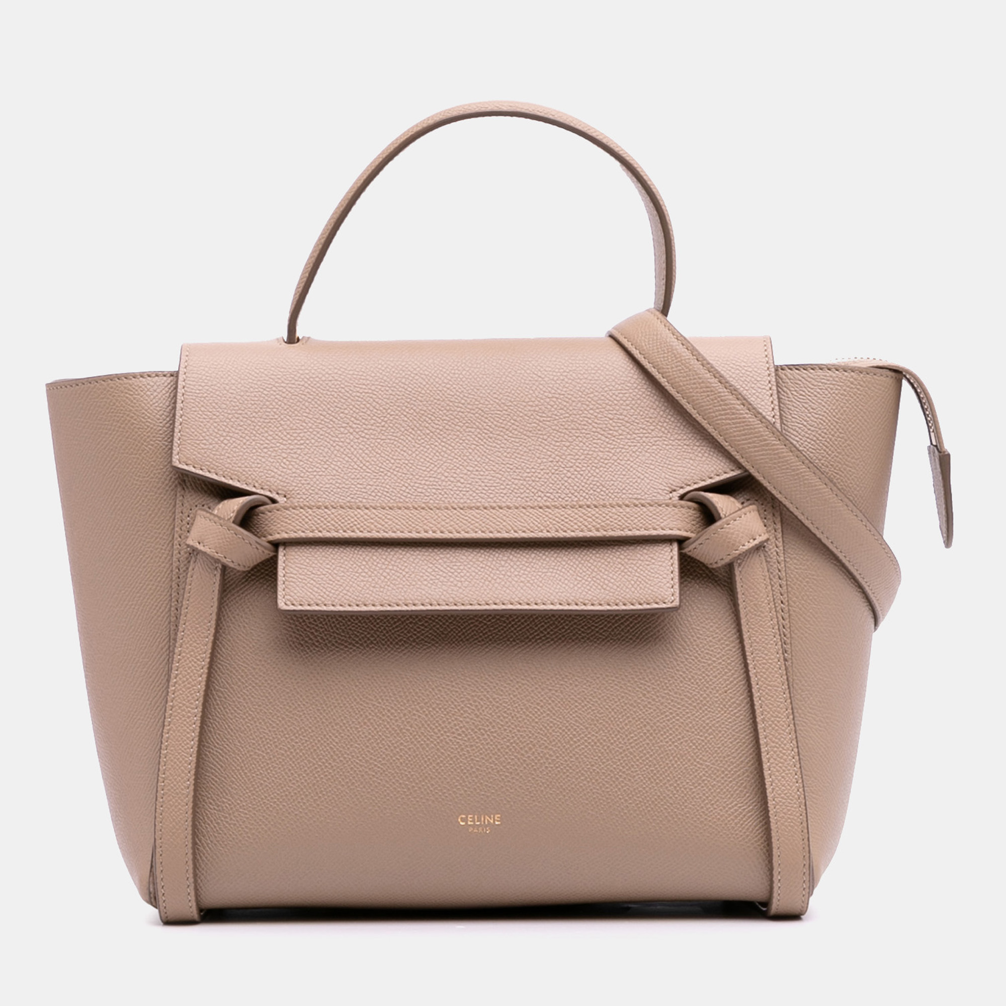 

Celine Beige Celine Micro Grained Calfskin Belt Bag