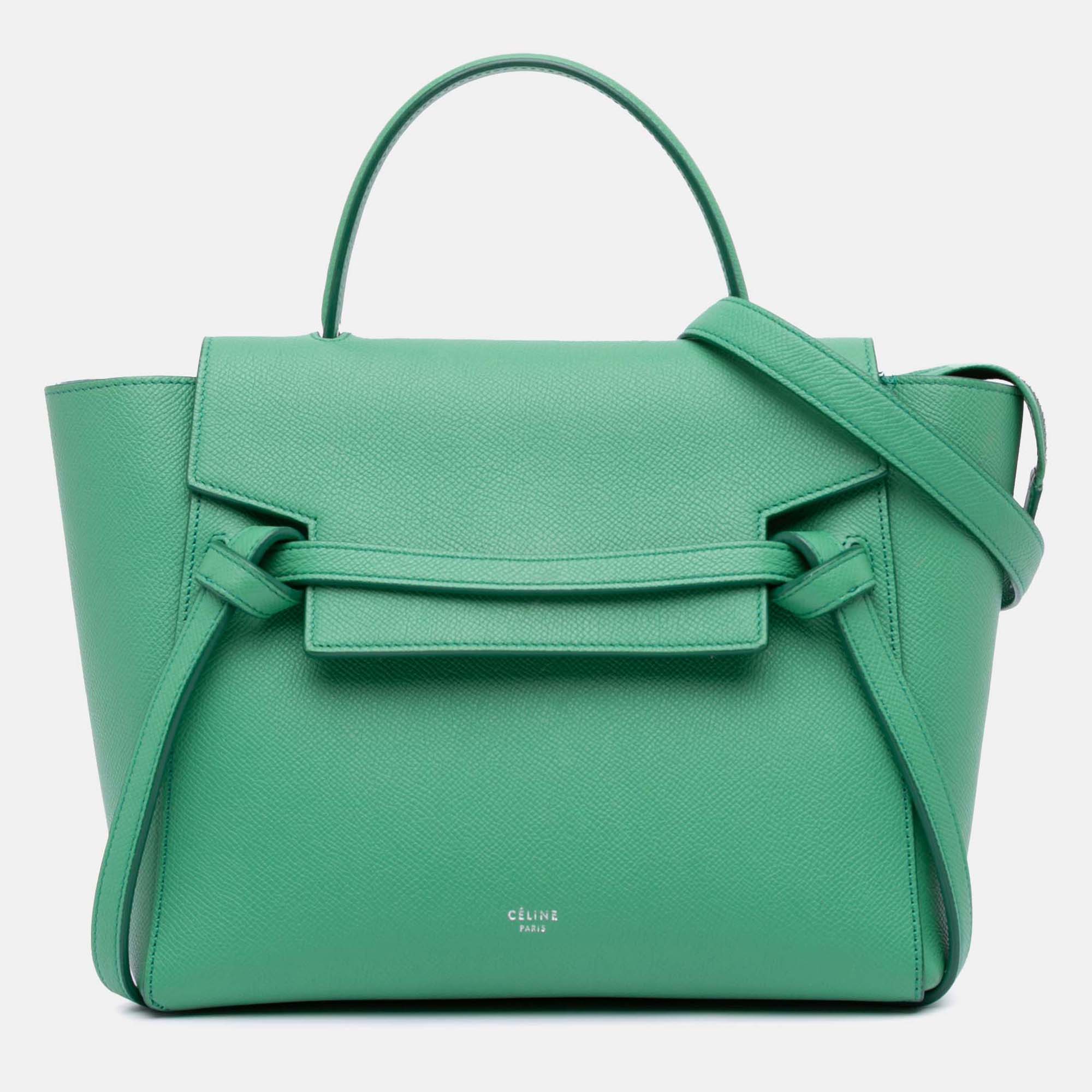 

Celine Green Mini Grained Calfskin Belt Bag